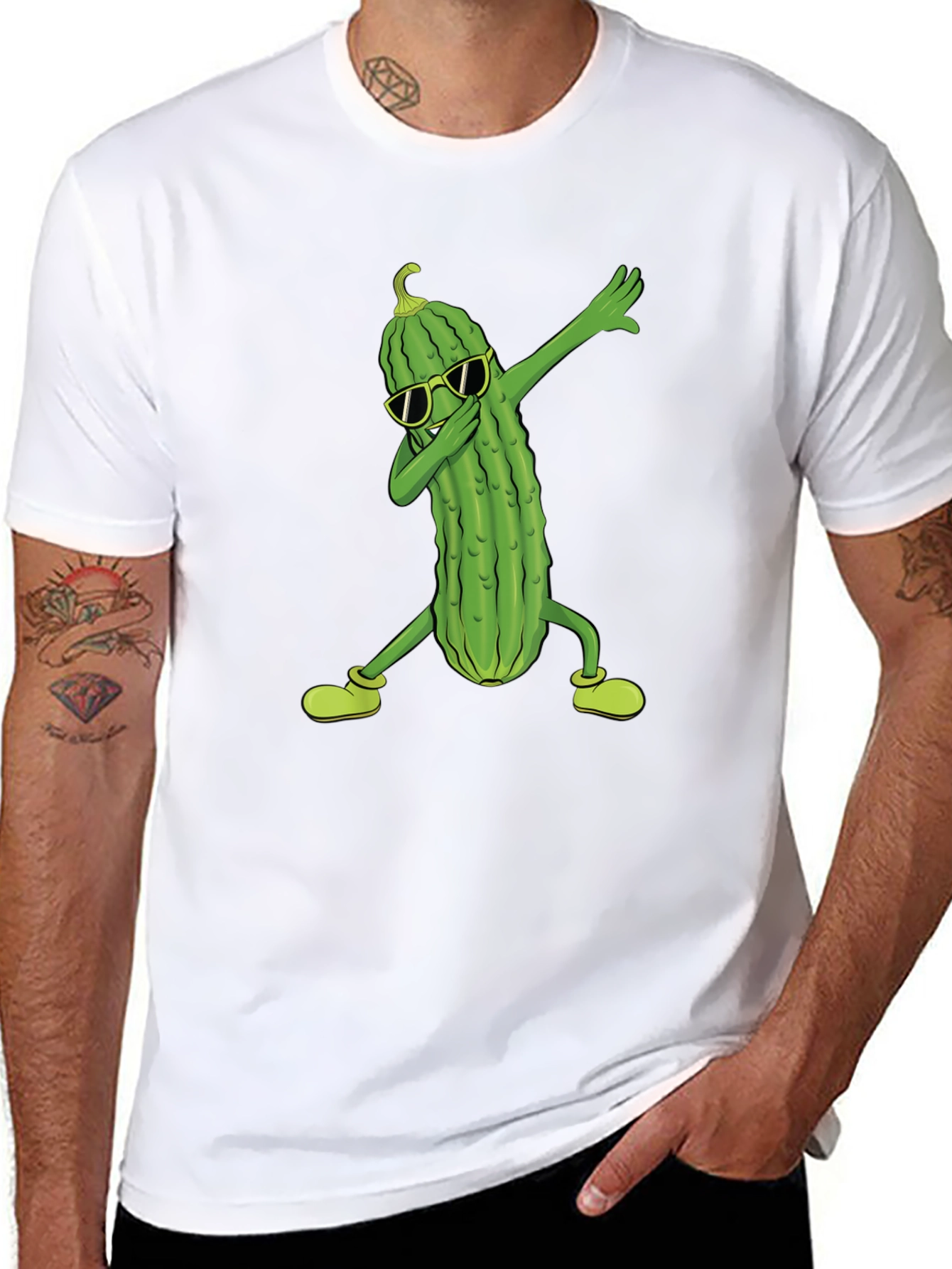 Dabbing Pickle T-Shirt - Cool & Funny Graphic Tee