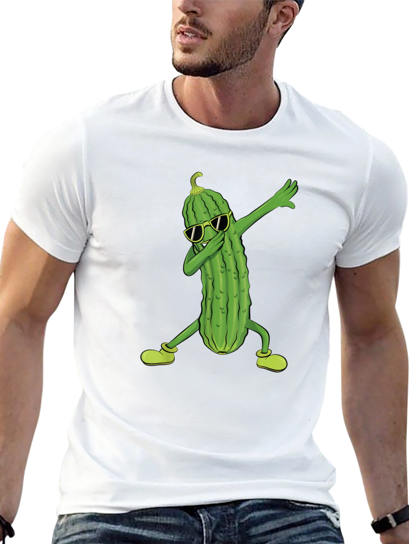 Dabbing Pickle T-Shirt - Cool & Funny Graphic Tee