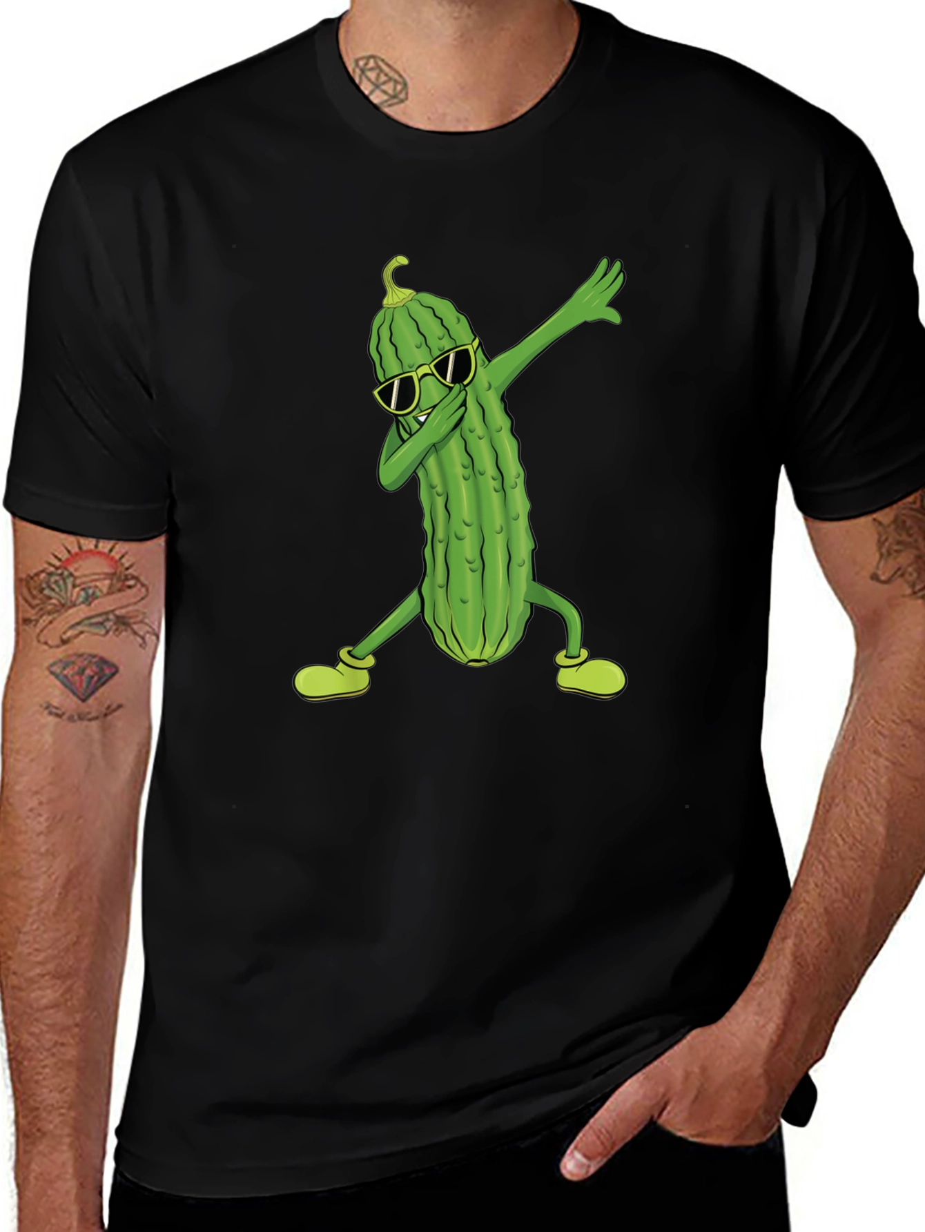 Dabbing Pickle T-Shirt - Cool & Funny Graphic Tee