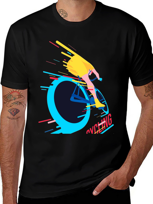 Cycling Graphic Tee - Mens Black T-Shirt