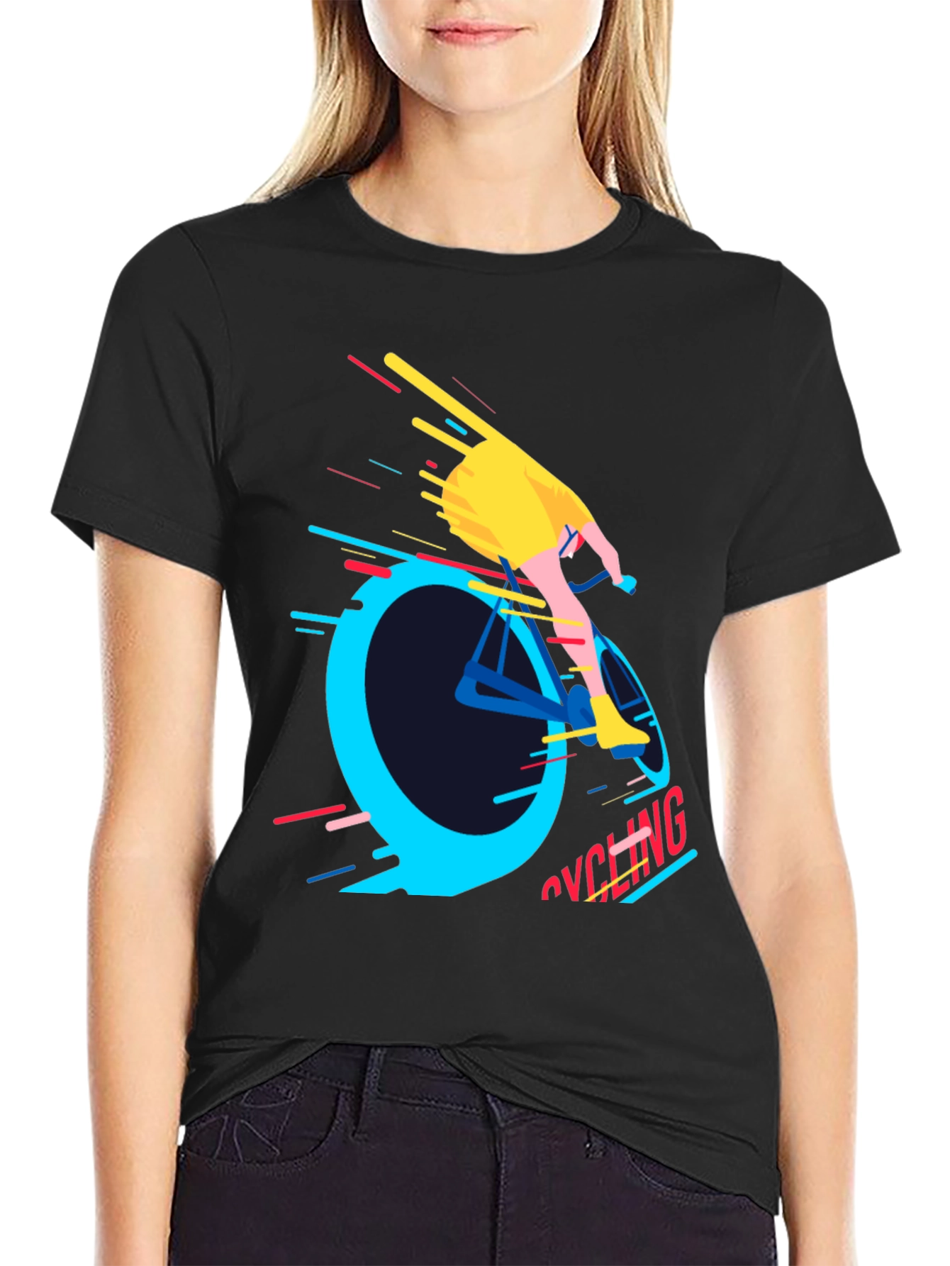 Cycling Graphic Tee - Mens Black T-Shirt