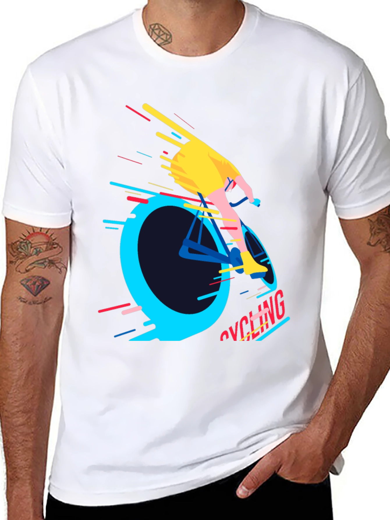 Cycling Graphic Tee - Mens Black T-Shirt