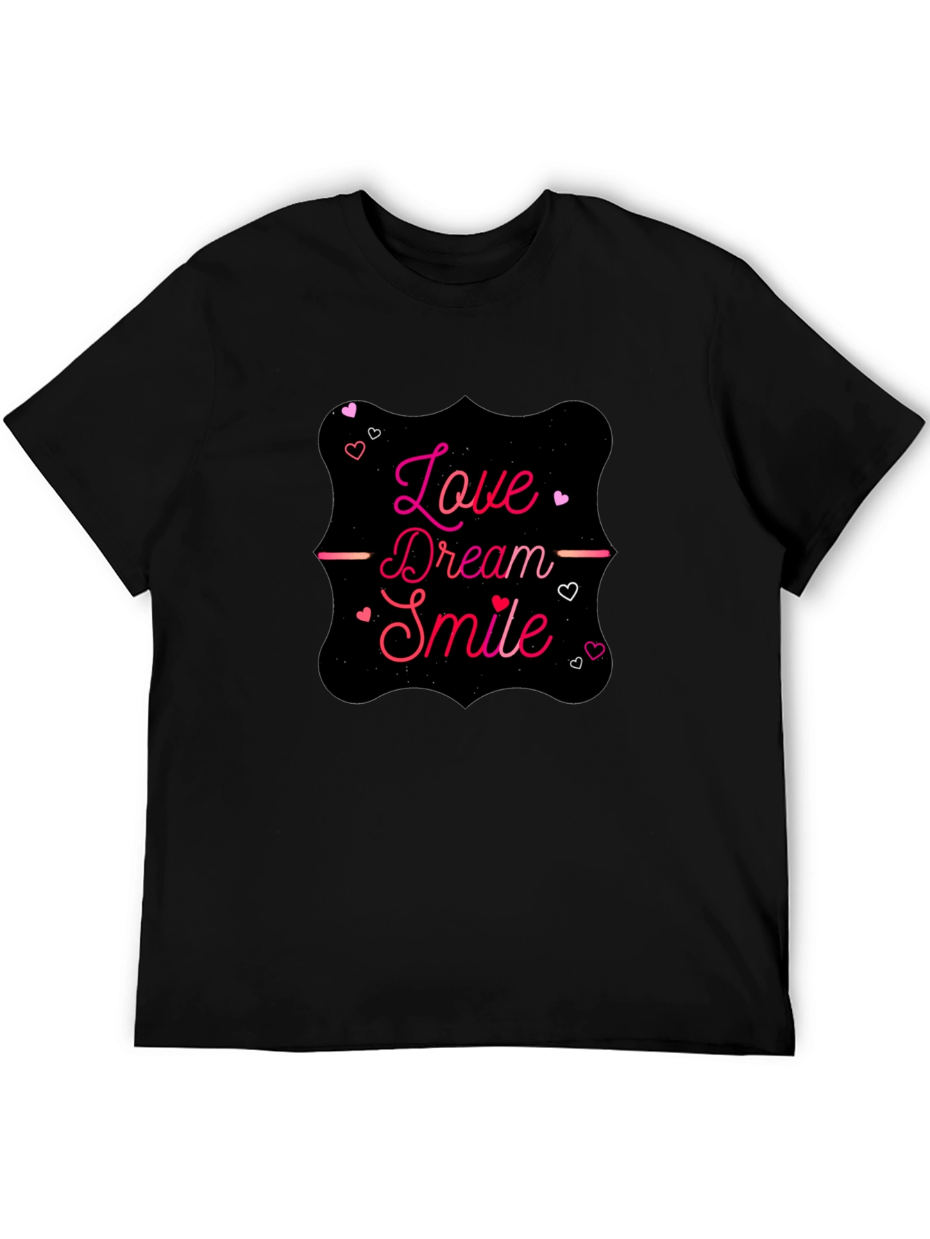 Love Dream Smile Graphic Tee - Stylish Black T-Shirt