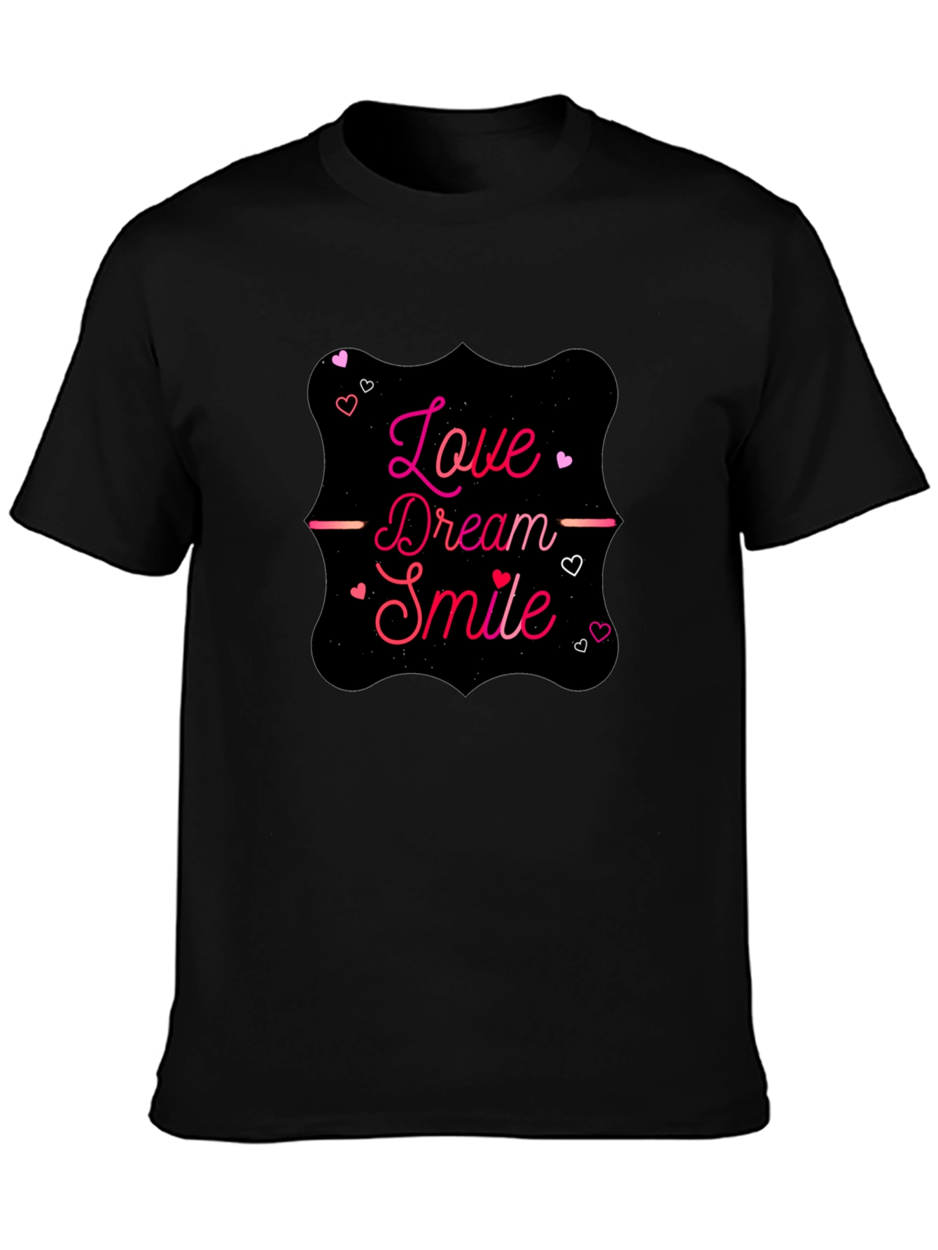 Love Dream Smile Graphic Tee - Stylish Black T-Shirt