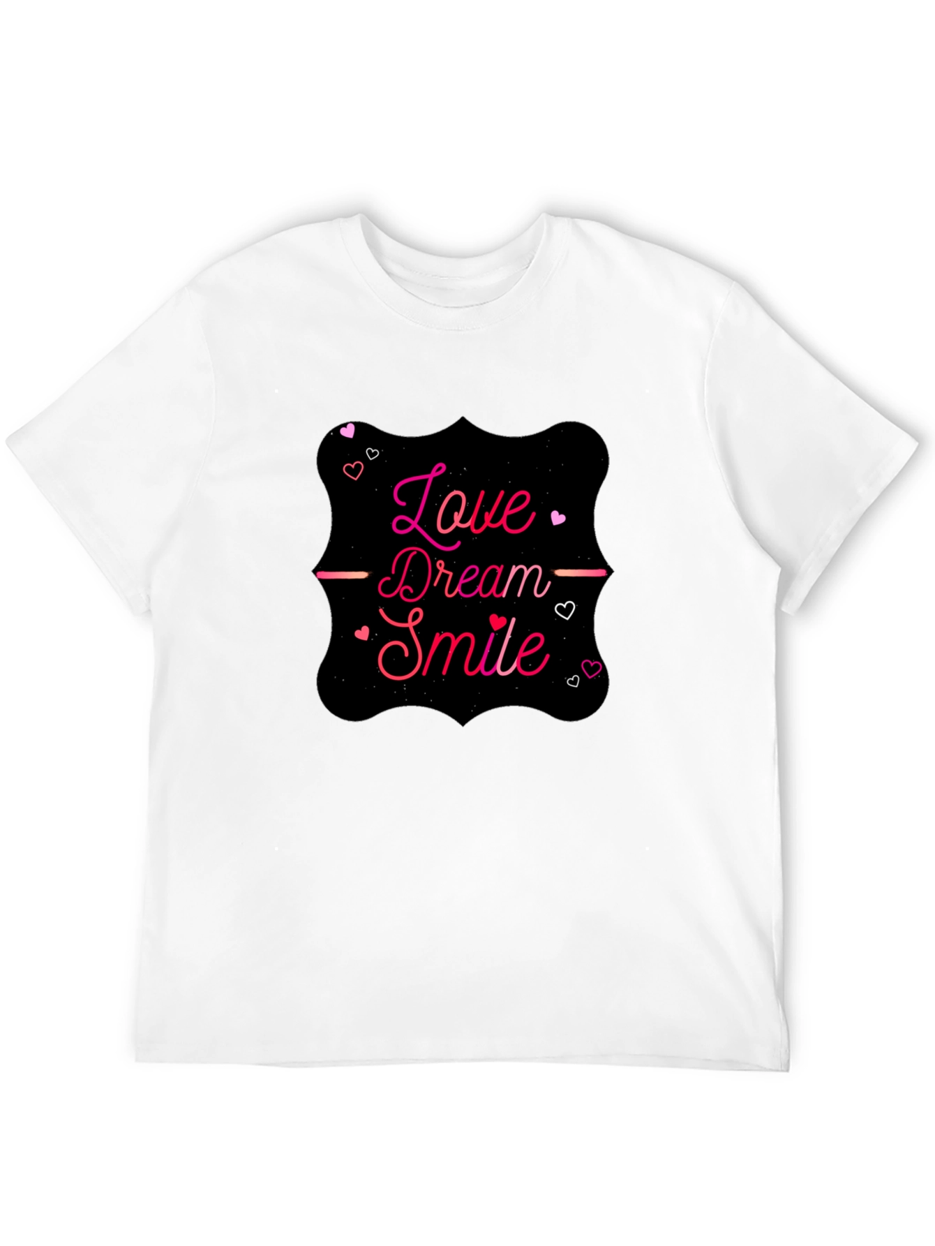 Love Dream Smile Graphic Tee - Stylish Black T-Shirt