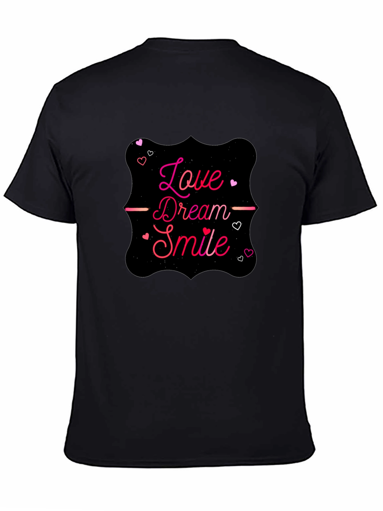Love Dream Smile Graphic Tee - Stylish Black T-Shirt