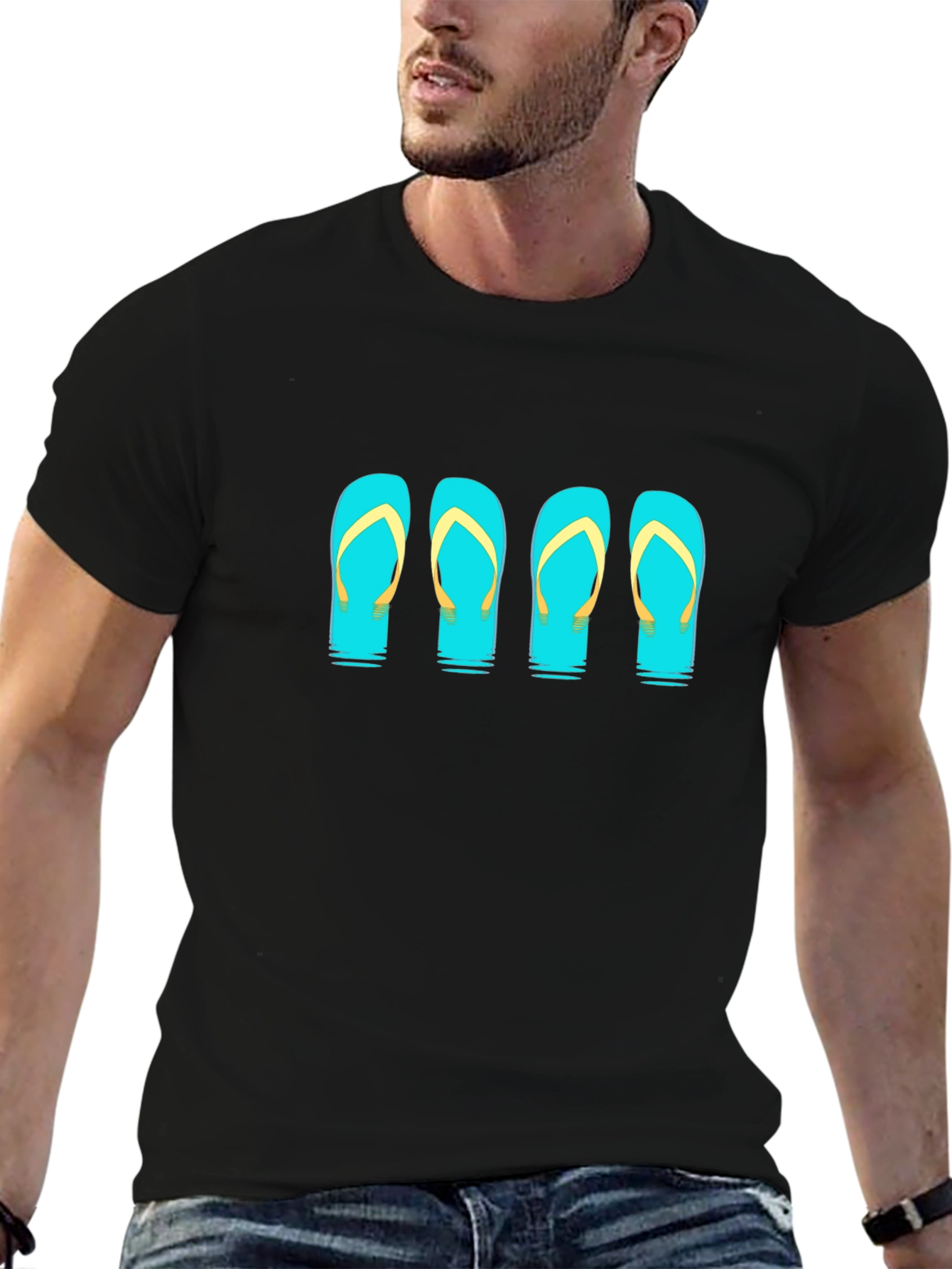 Flip Flop Graphic Black Tee