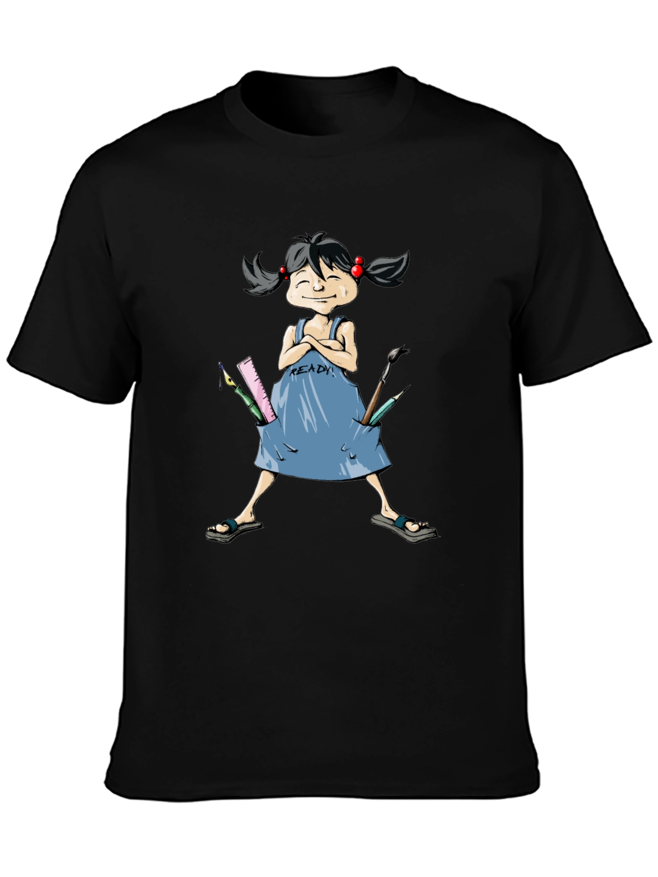 Artist Girls Ready T-Shirt - Black Cotton Tee