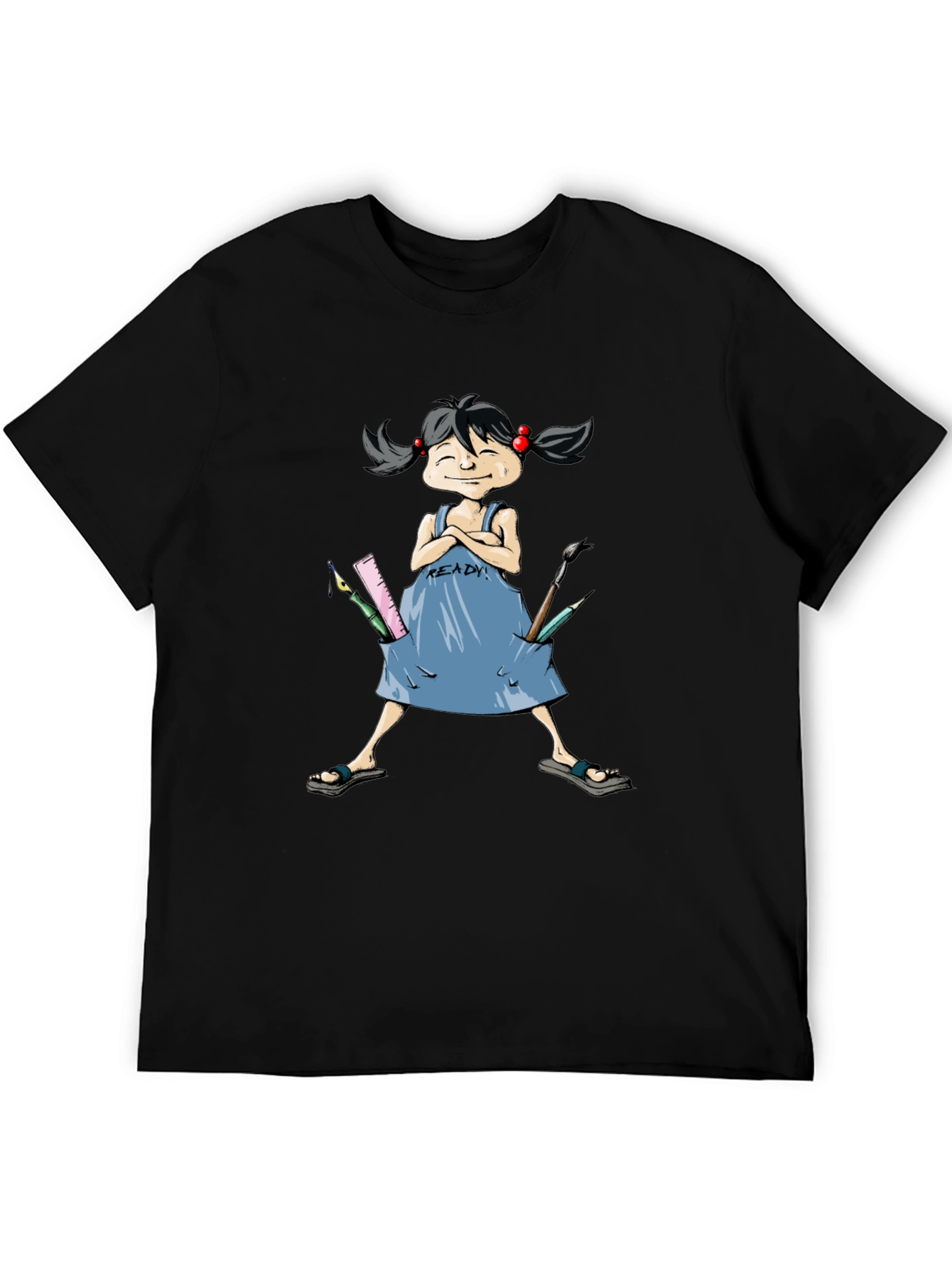 Artist Girls Ready T-Shirt - Black Cotton Tee