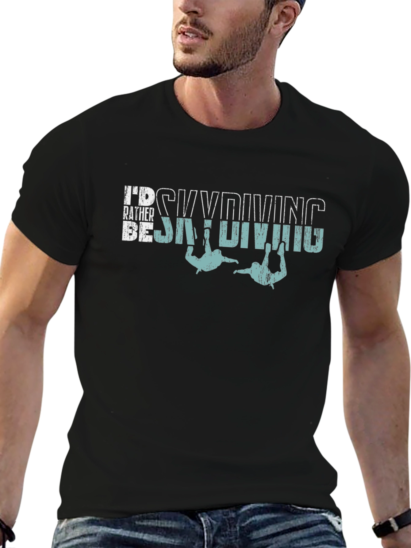 Skydiving Graphic Print T-Shirt