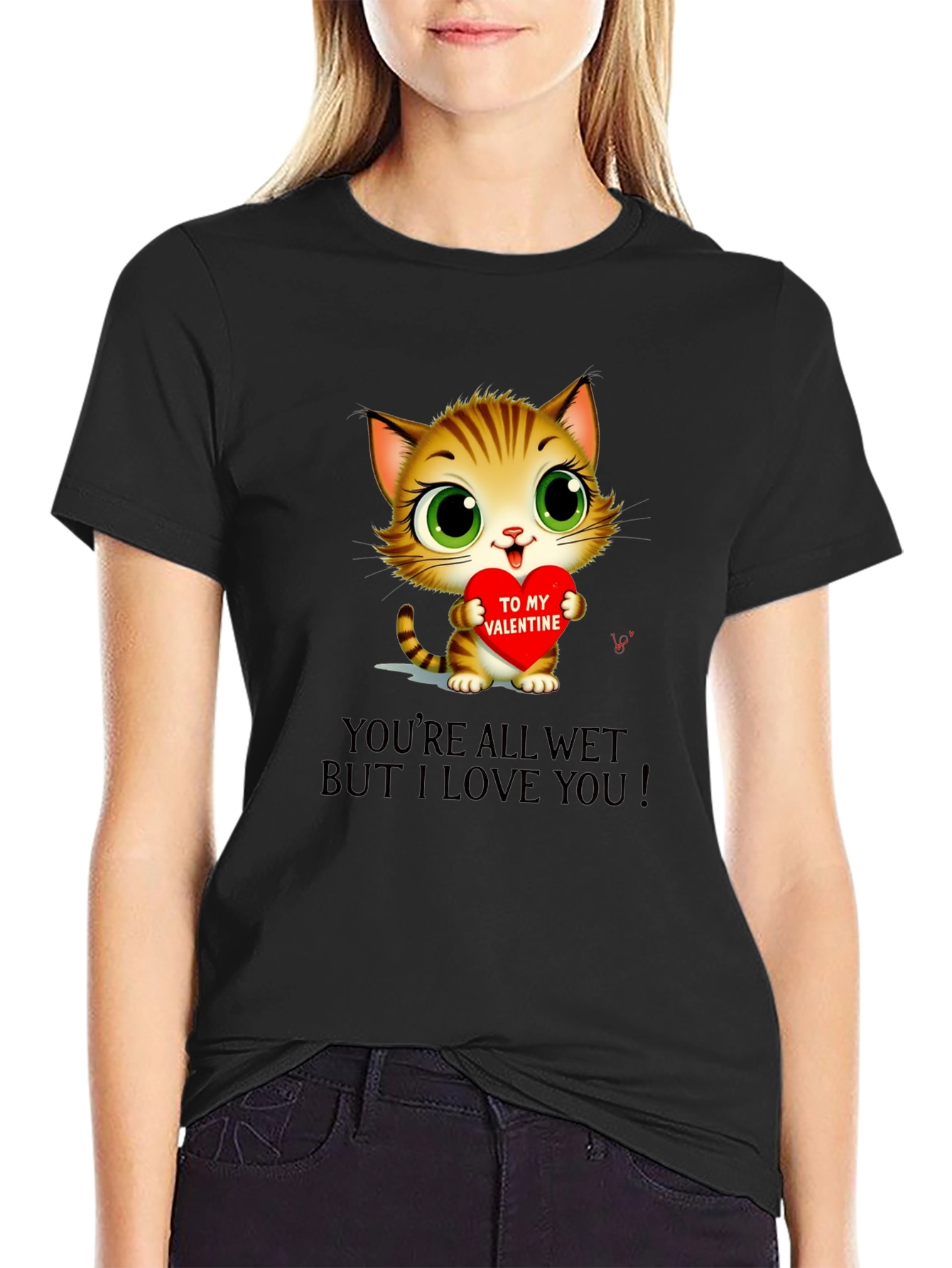 Cute Valentines Day Cat T-Shirt