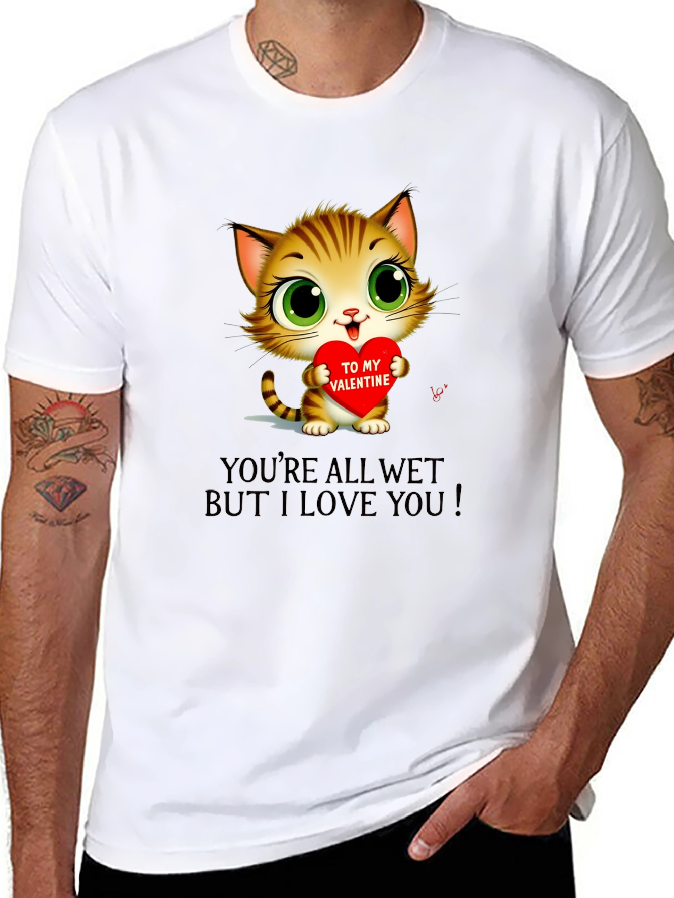 Cute Valentines Day Cat T-Shirt