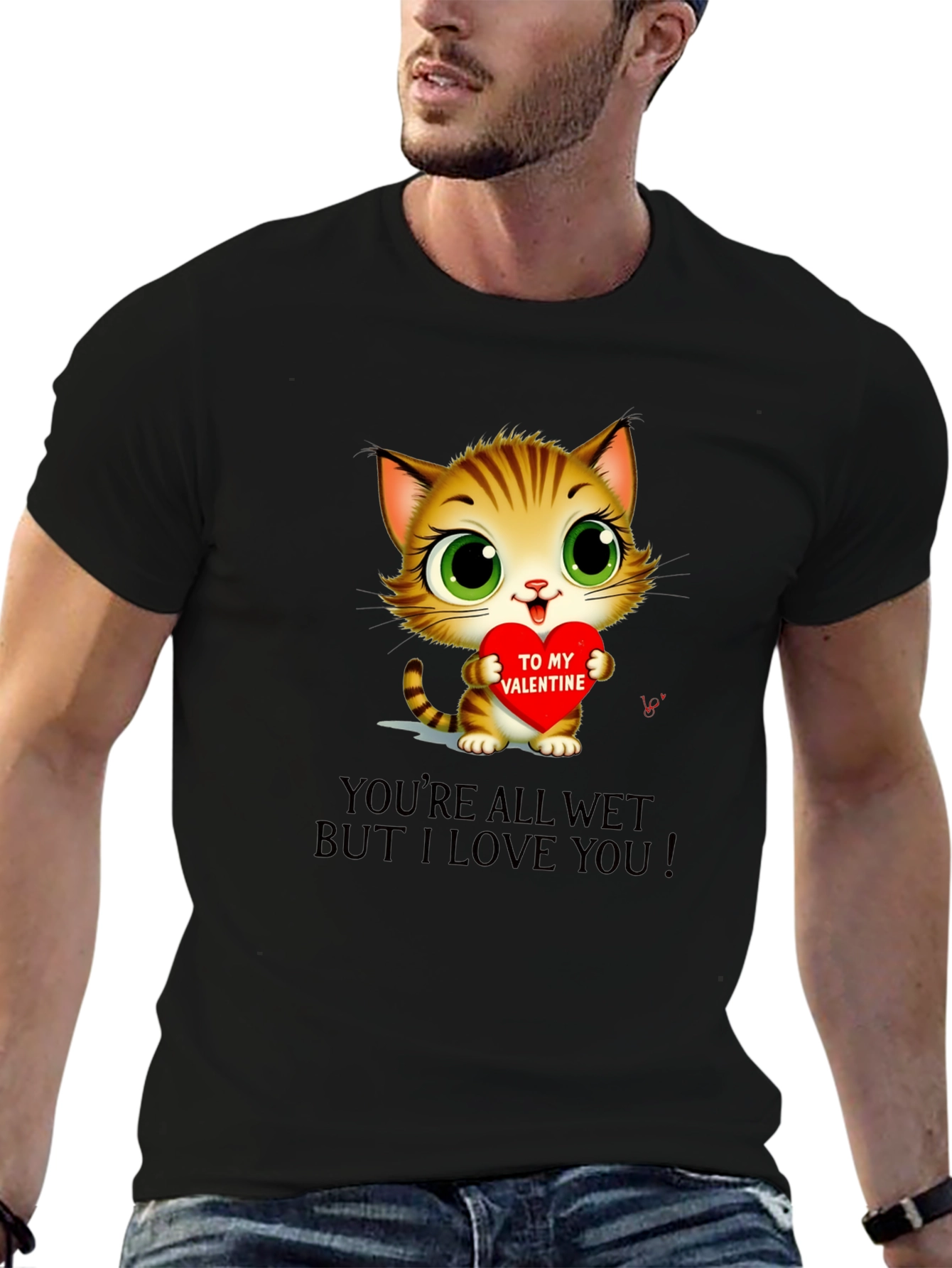 Cute Valentines Day Cat T-Shirt
