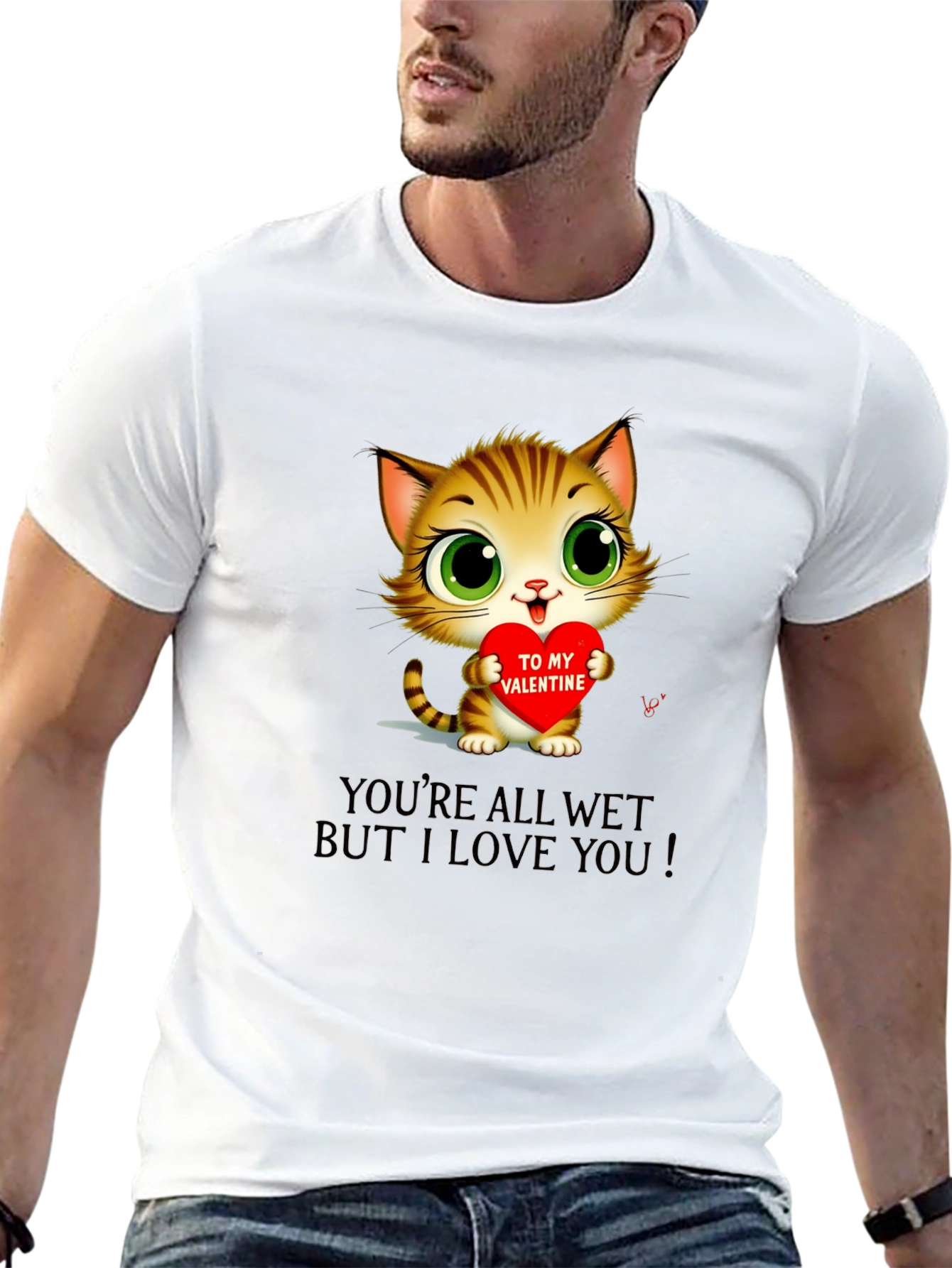 Cute Valentines Day Cat T-Shirt