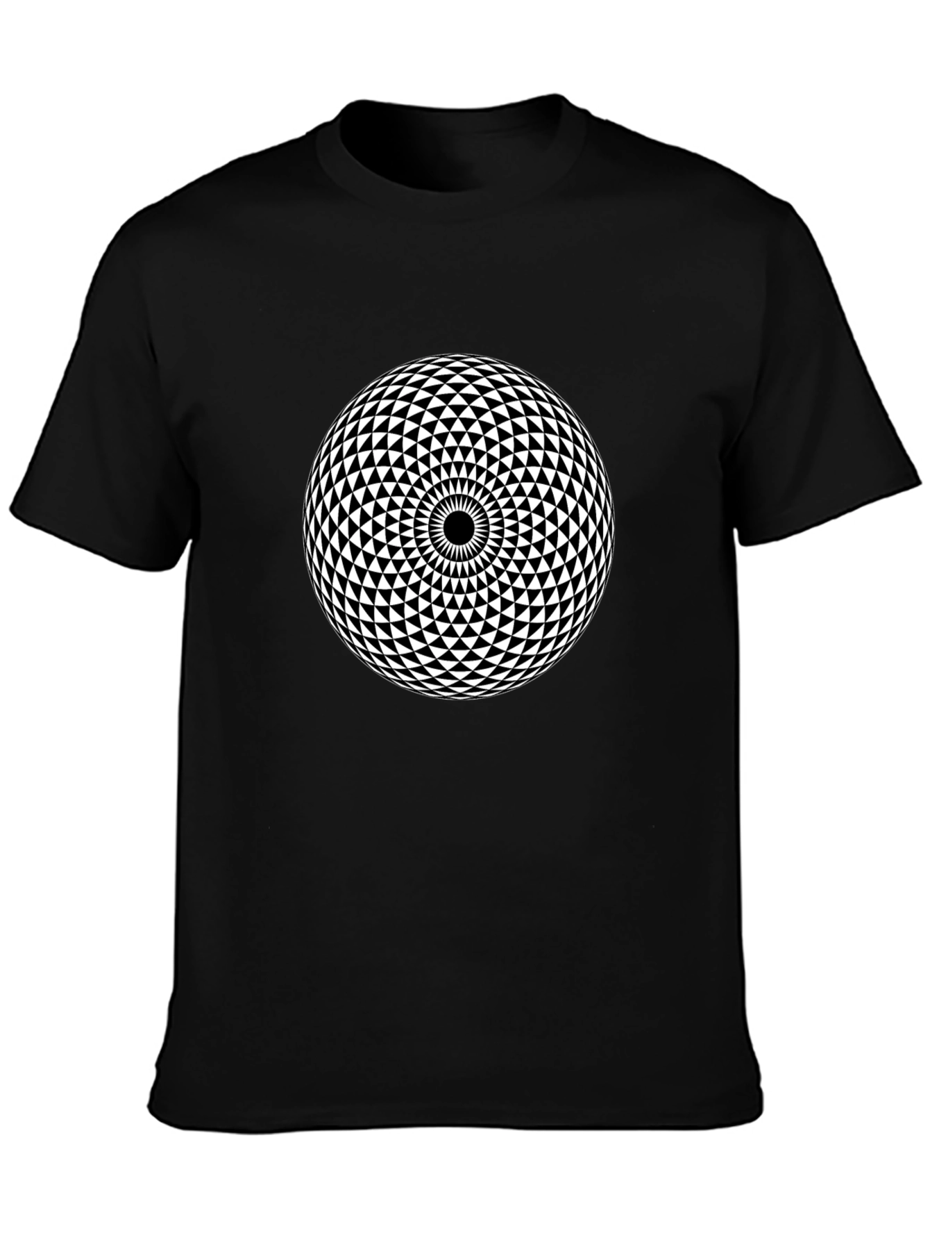 Geometric Pattern Black T-Shirt