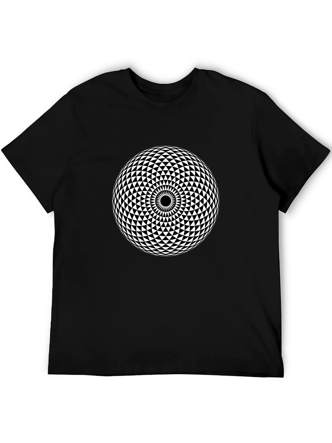 Geometric Pattern Black T-Shirt