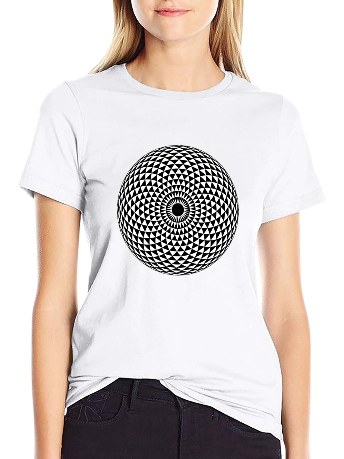 Geometric Pattern Black T-Shirt
