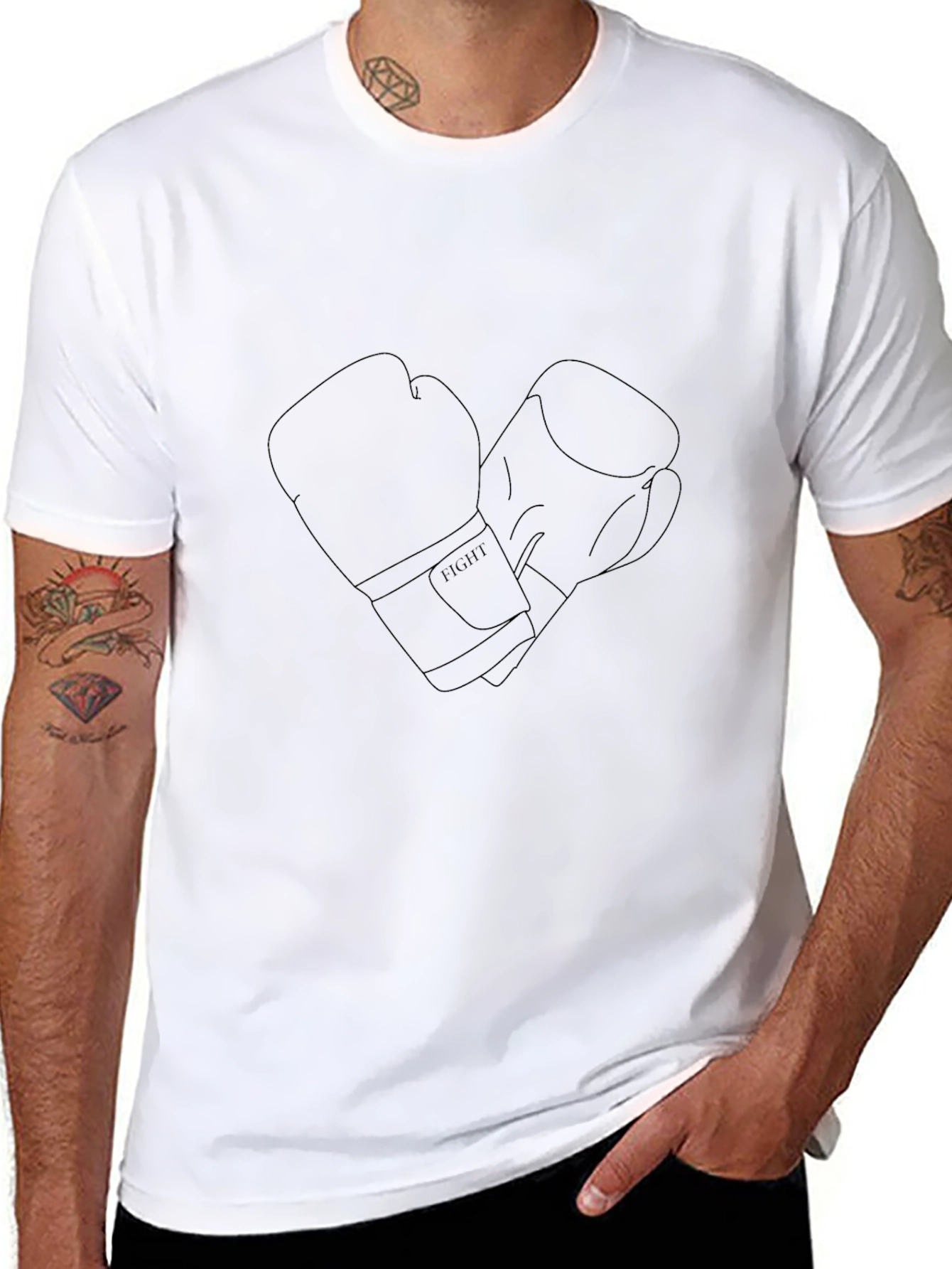 Boxing Gloves Graphic T-Shirt - Black