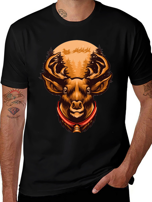 Holiday Deer Graphic Tee - Christmas Design