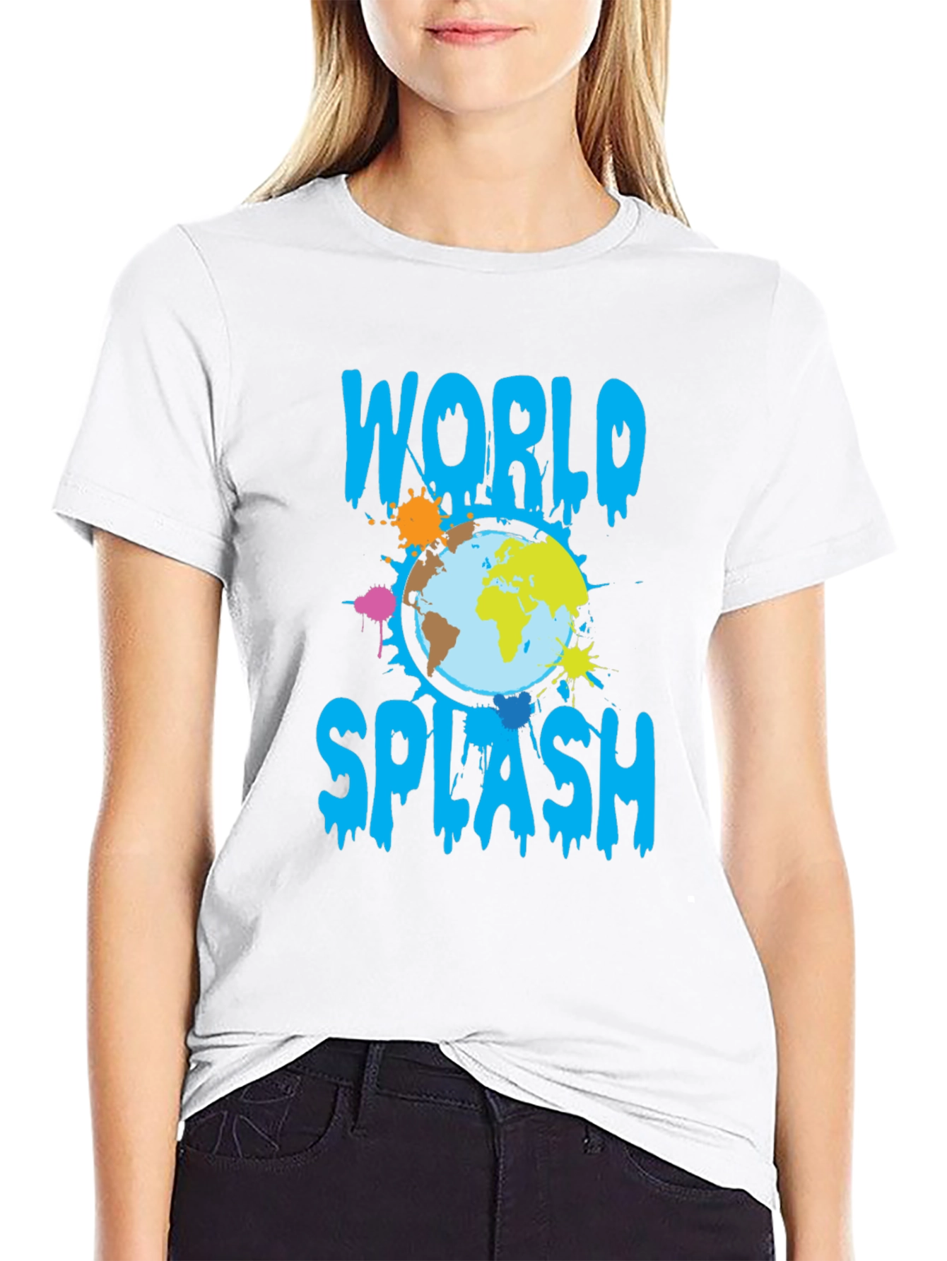 World Splash Graphic T-Shirt - Trendy Design