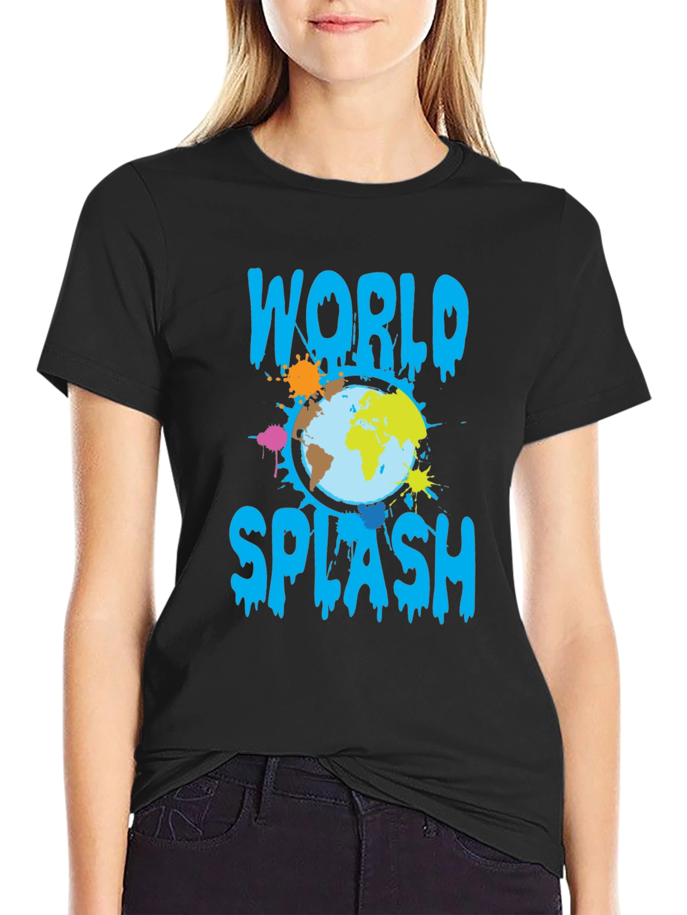 World Splash Graphic T-Shirt - Trendy Design