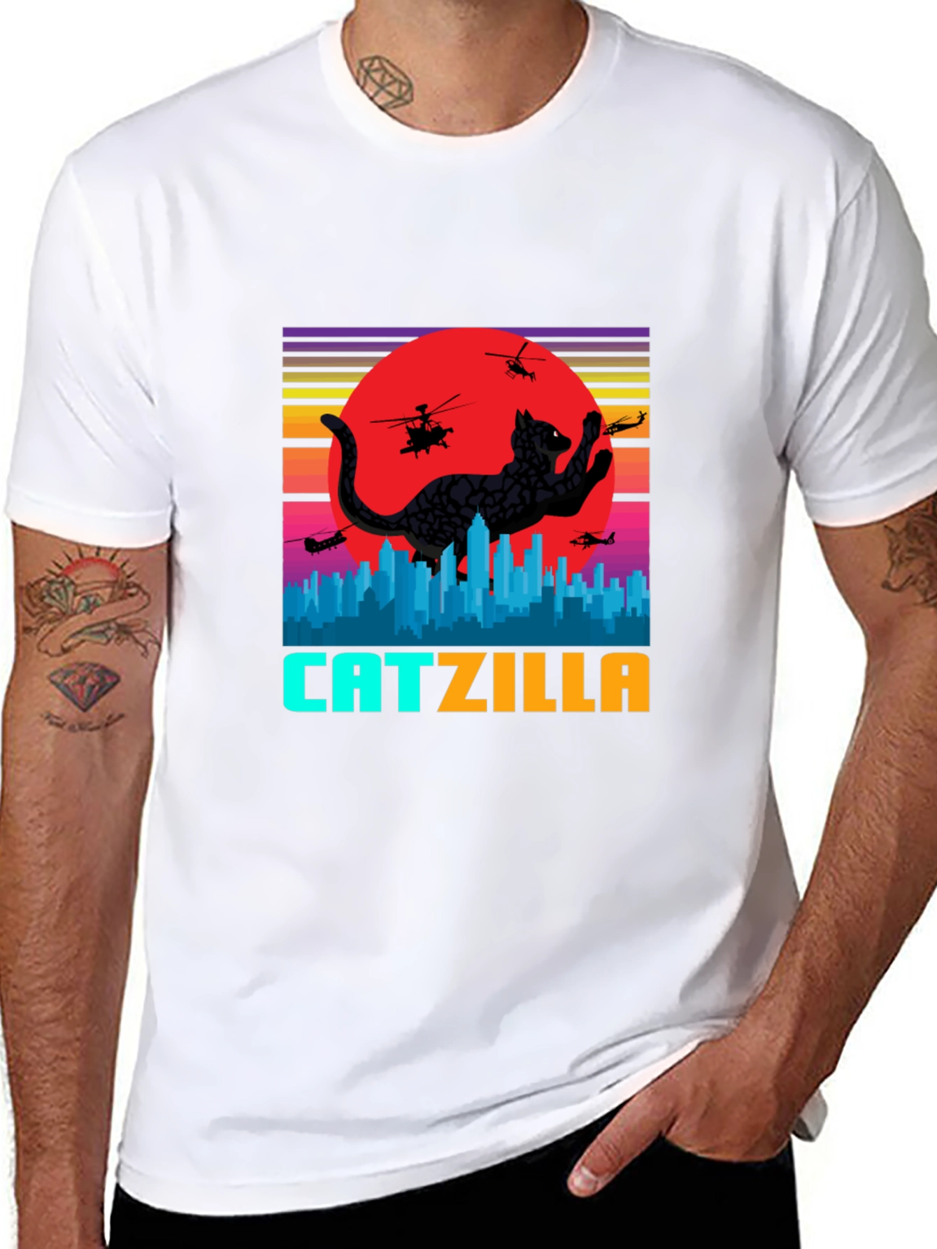 Catzilla T-Shirt: Cat Godzilla Attack Tee