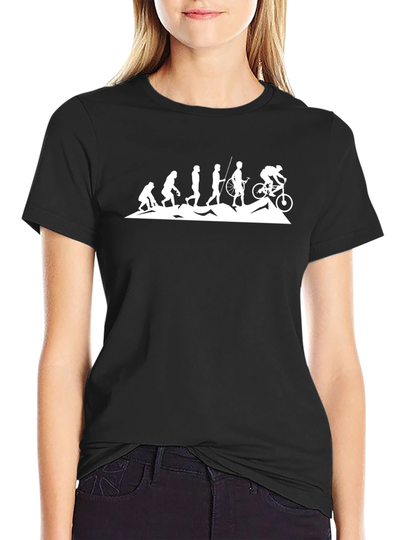Evolution of a Cyclist Black T-Shirt