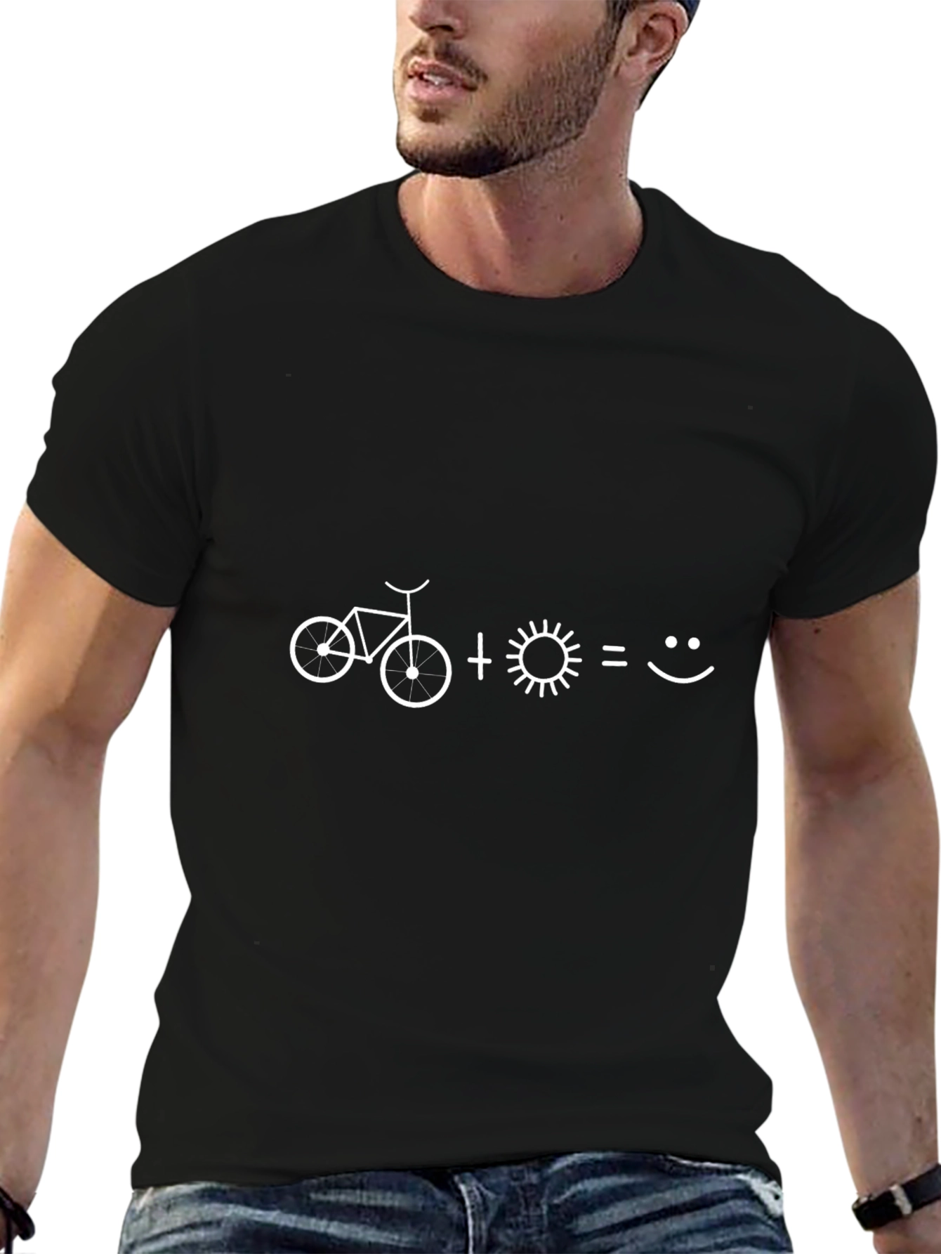 Bike + Sun = Happy Face Graphic T-Shirt
