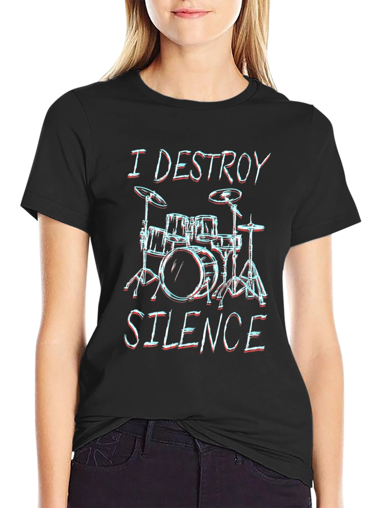 I Destroy Silence Drummer Graphic Tee