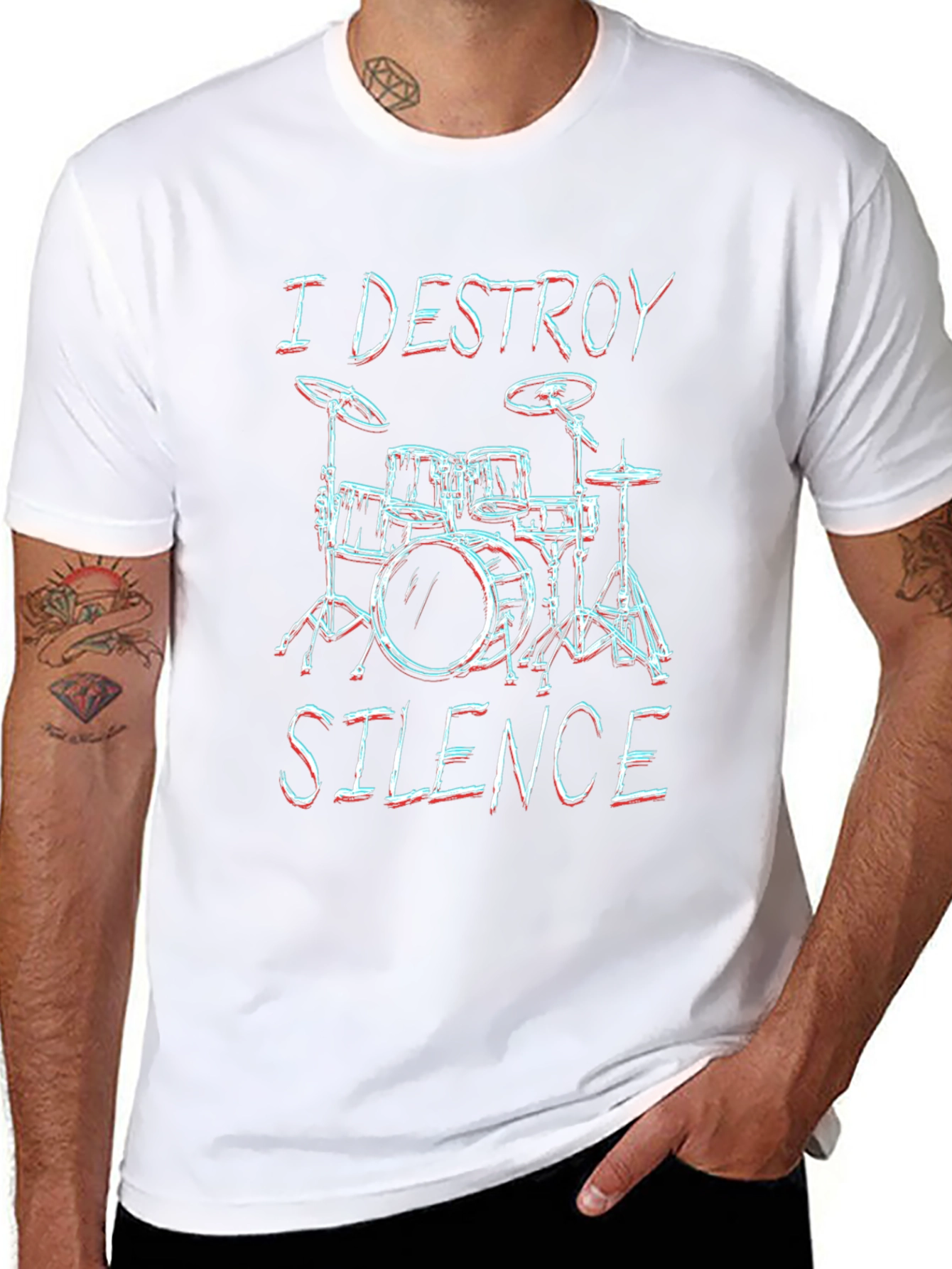I Destroy Silence Drummer Graphic Tee