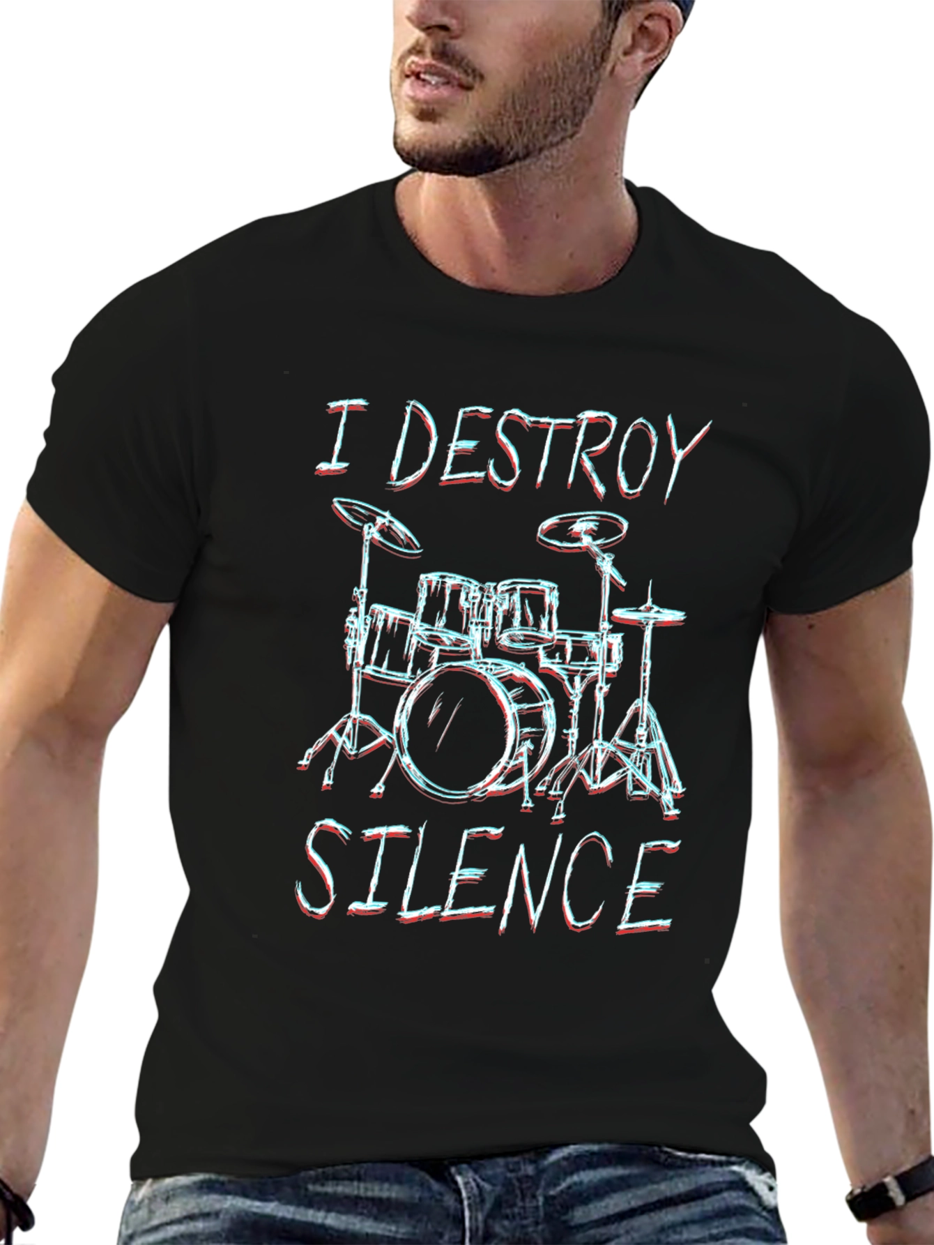 I Destroy Silence Drummer Graphic Tee