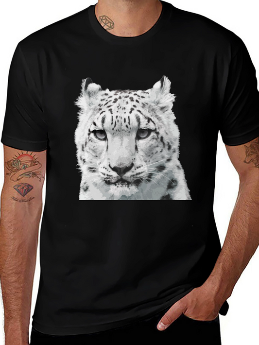 Snow Leopard Graphic Tee - Cool Cat Shirt
