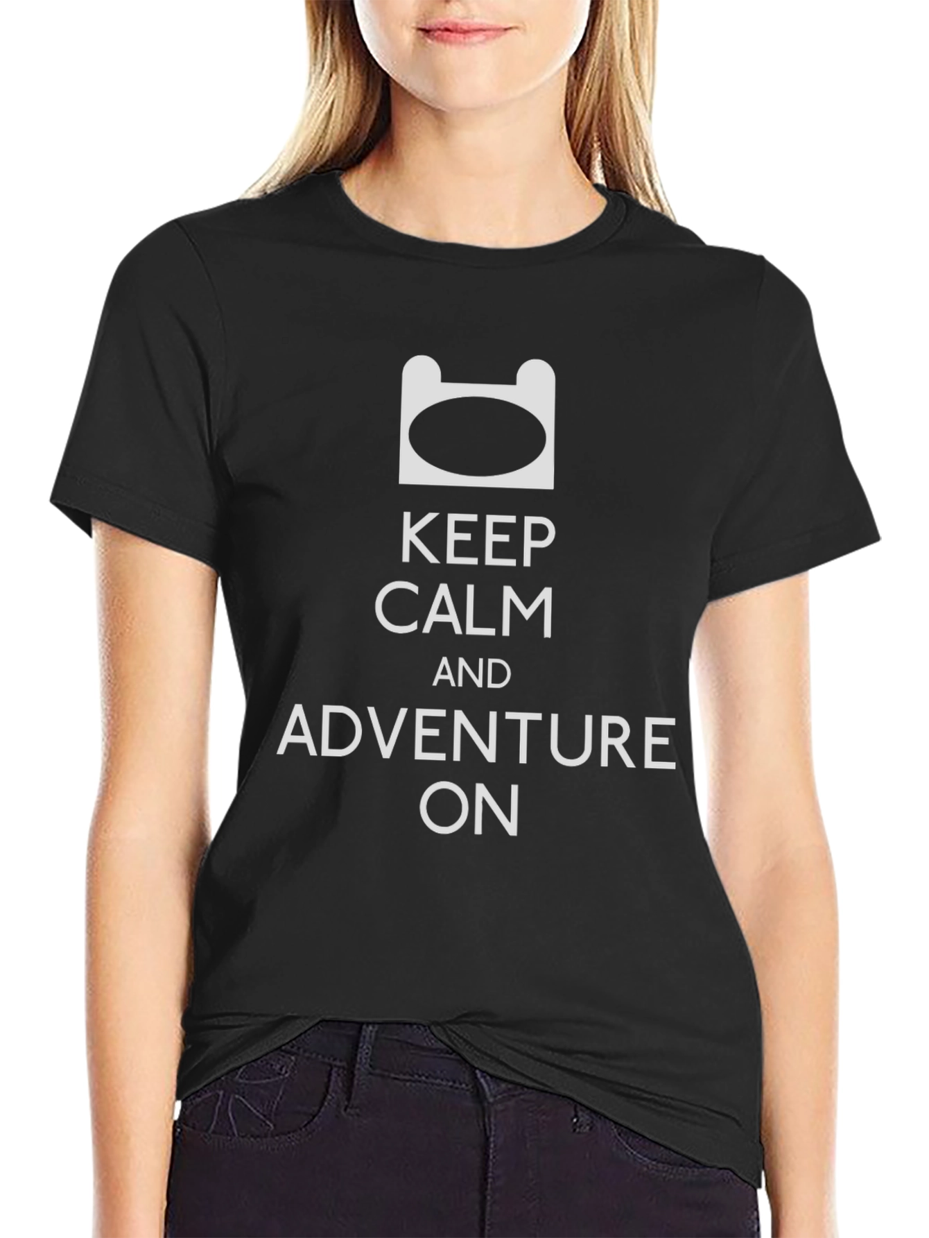 Keep Calm and Adventure On Black T-Shirt