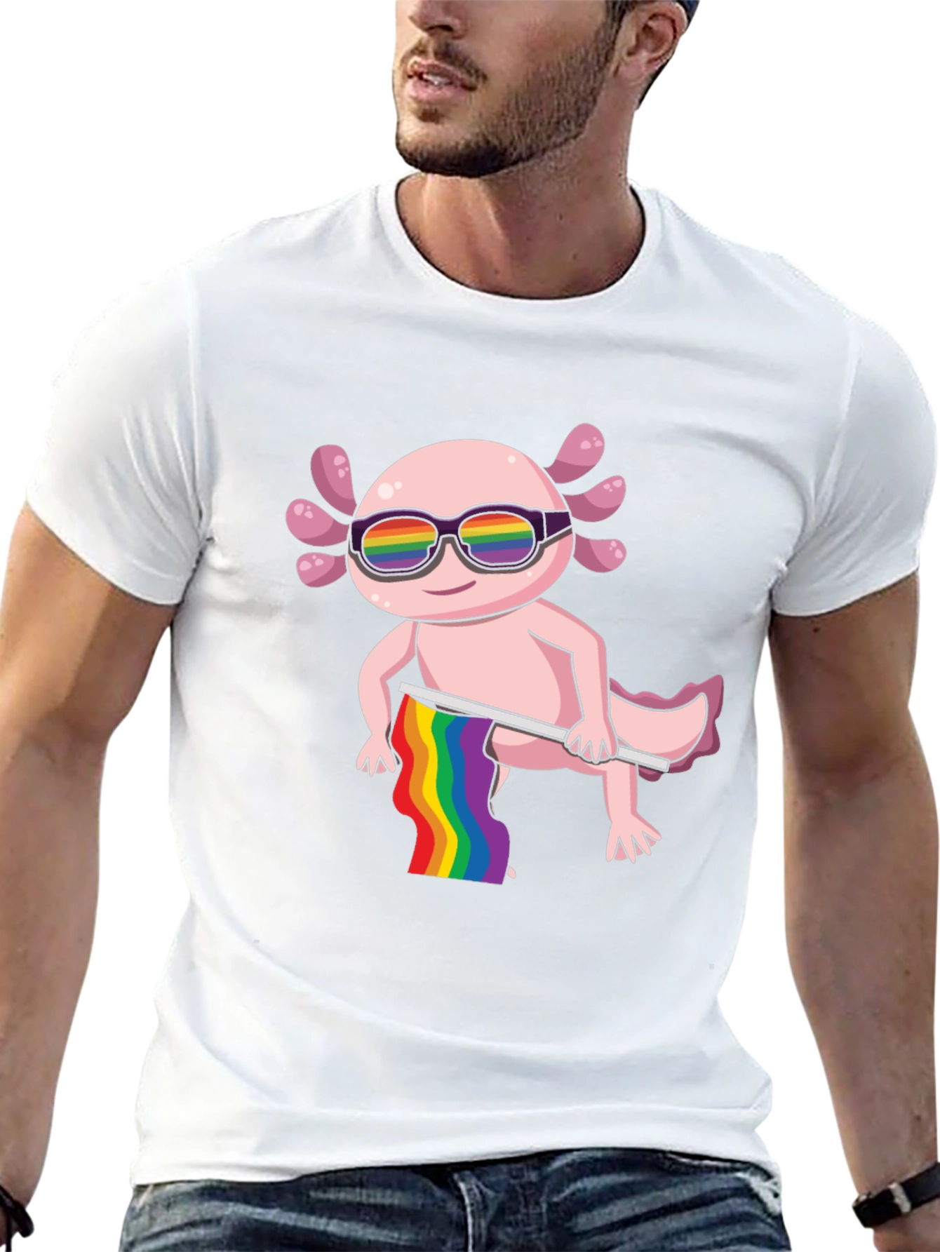 Axolotl Pride T-Shirt - LGBTQ+ Rainbow Design