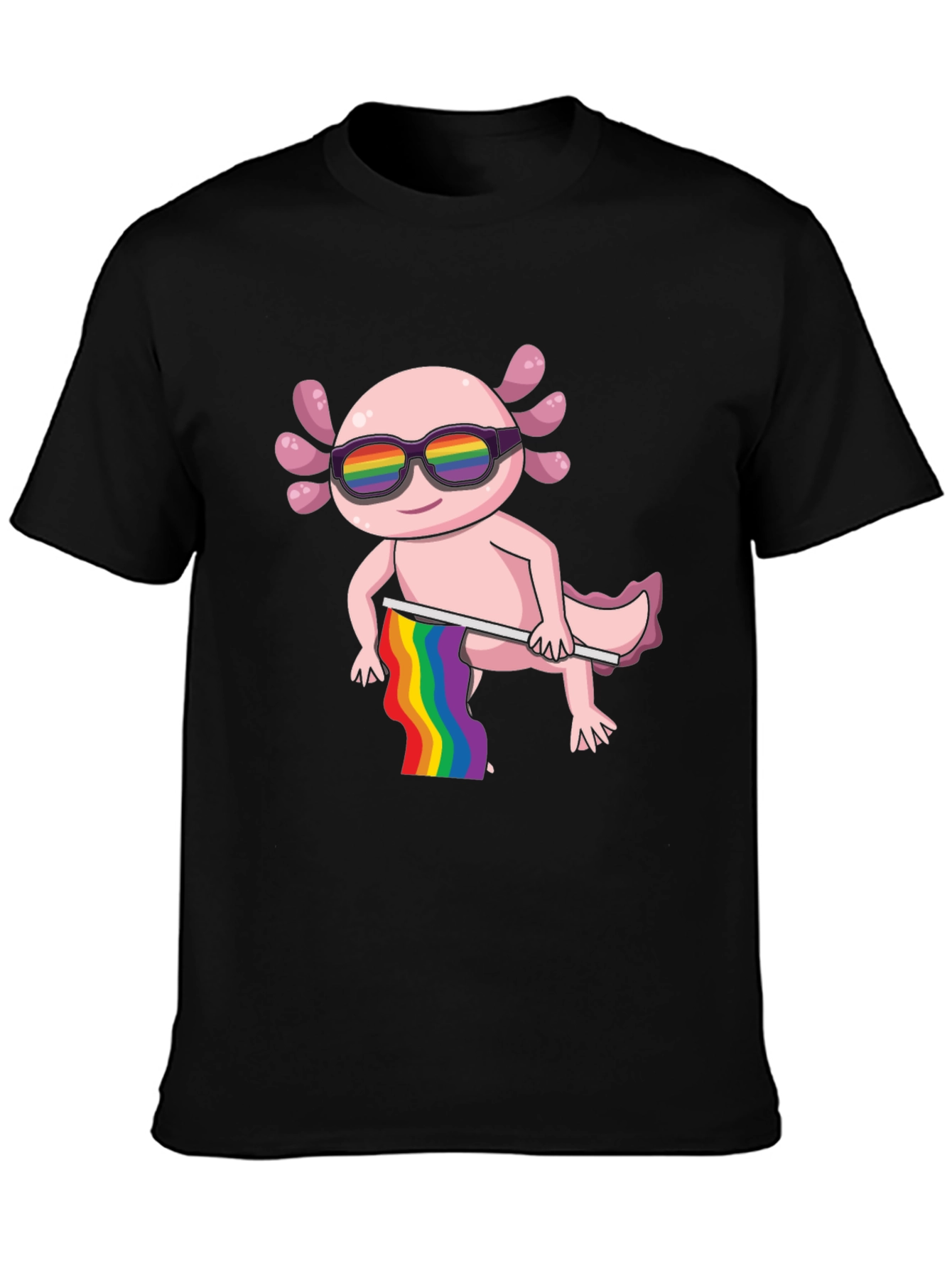Axolotl Pride T-Shirt - LGBTQ+ Rainbow Design