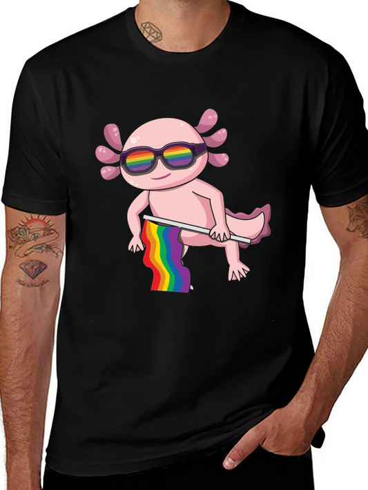 Axolotl Pride T-Shirt - LGBTQ+ Rainbow Design