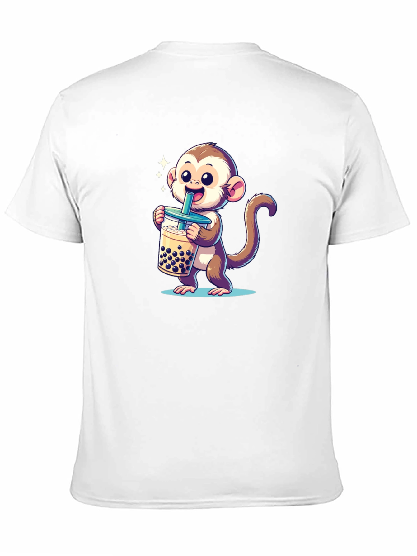 Cute Monkey Boba Tea Graphic Tee