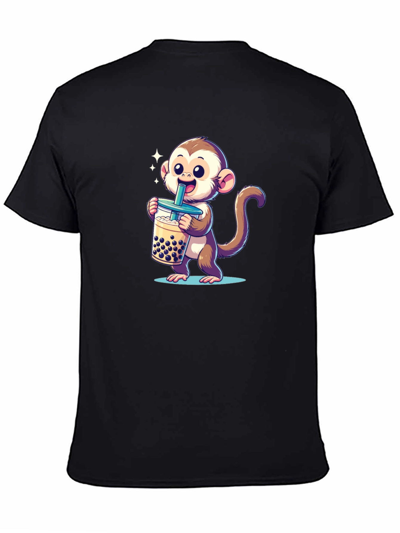 Cute Monkey Boba Tea Graphic Tee
