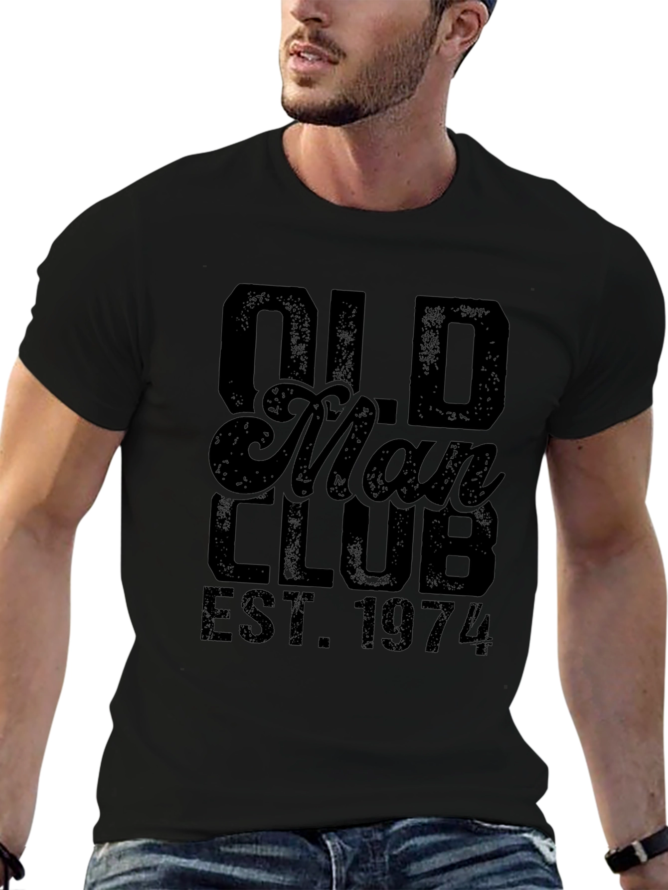Old Man Club EST. 1974 Black T-Shirt