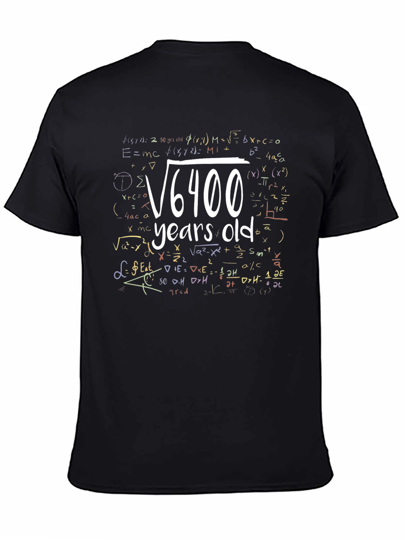 Funny Math 80th Birthday T-Shirt: Root of 6400 Years