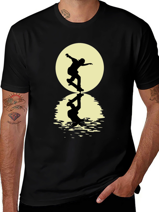 Skateboarding Silhouette T-Shirt - Black Graphic Tee