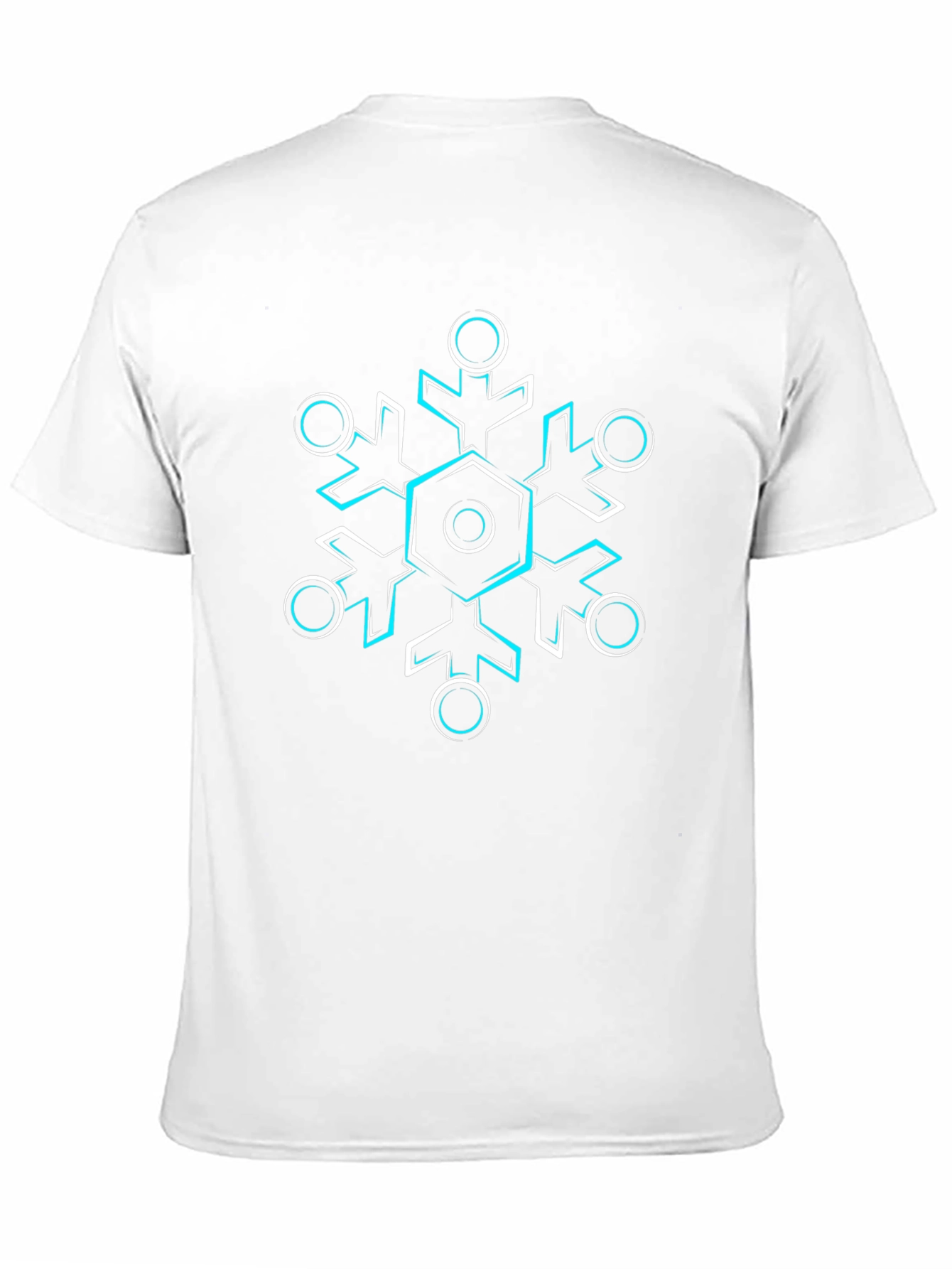 Geometric Snowflake Graphic Black T-Shirt