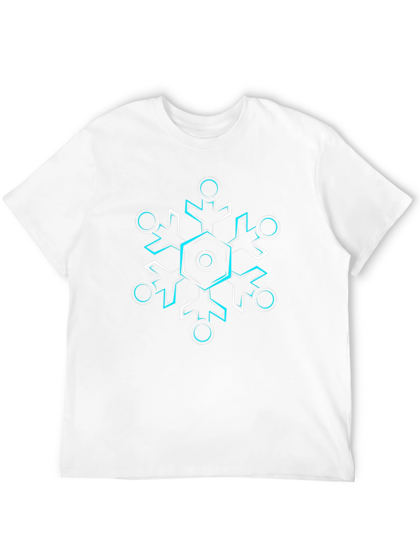 Geometric Snowflake Graphic Black T-Shirt