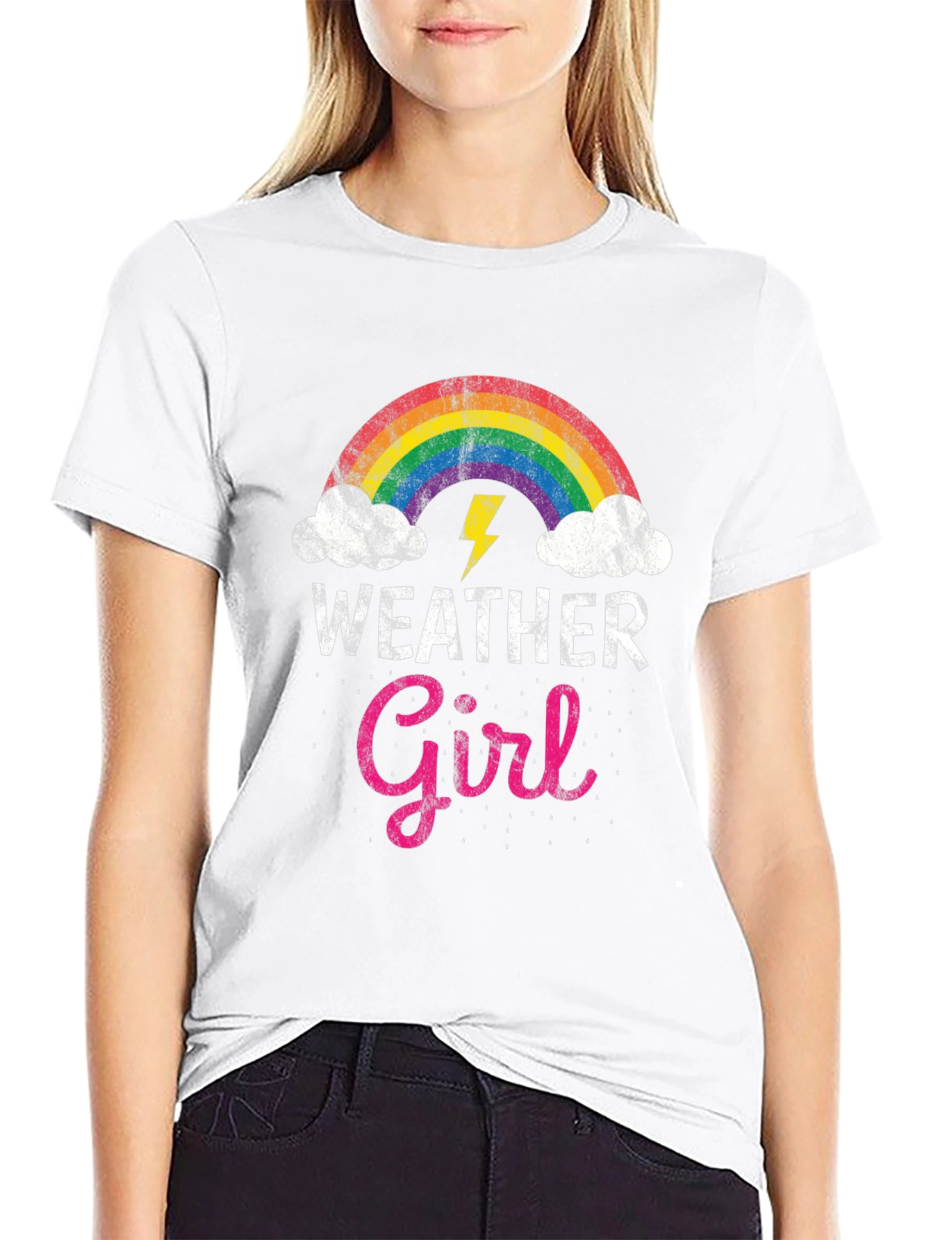 Weather Girl Rainbow Graphic T-Shirt