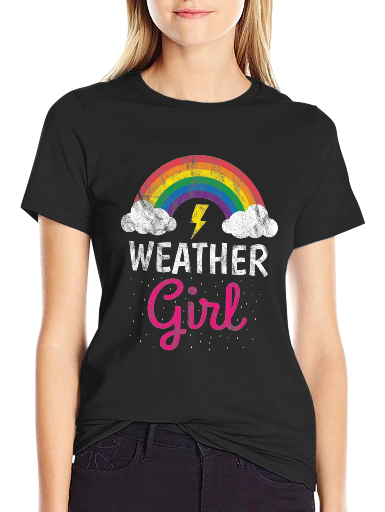 Weather Girl Rainbow Graphic T-Shirt