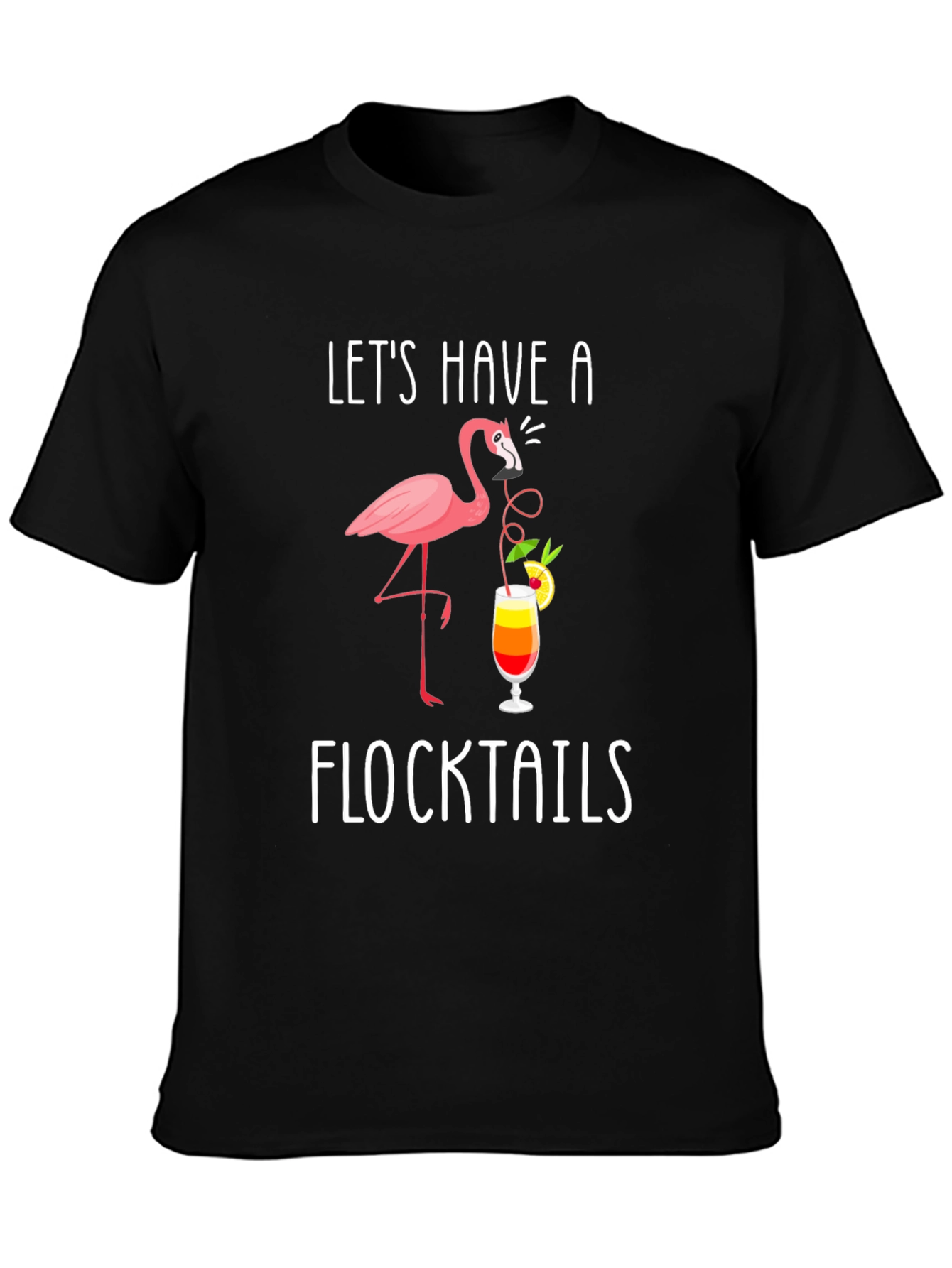 Flocktails Graphic T-Shirt - Flamingo Cocktail Fun