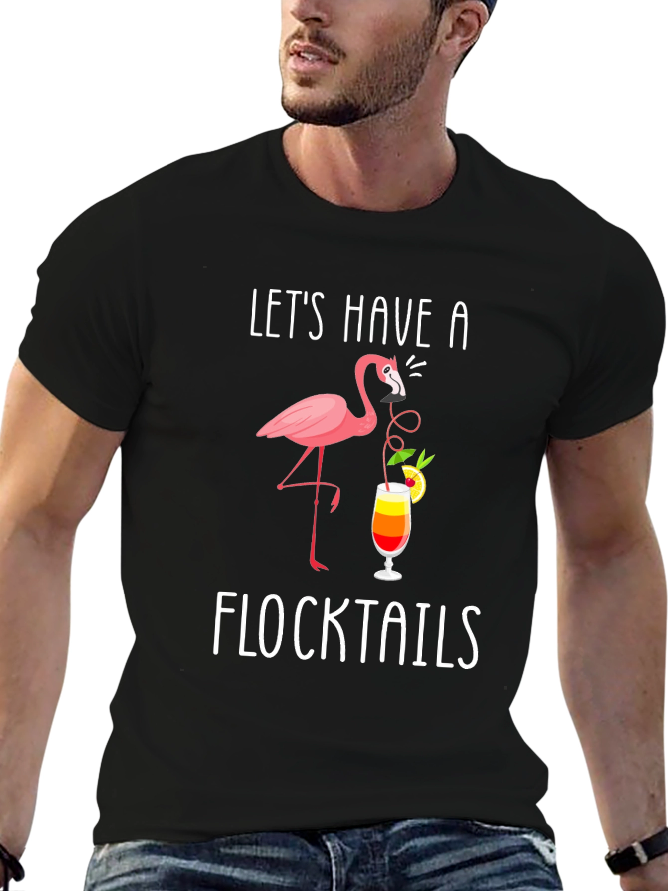 Flocktails Graphic T-Shirt - Flamingo Cocktail Fun