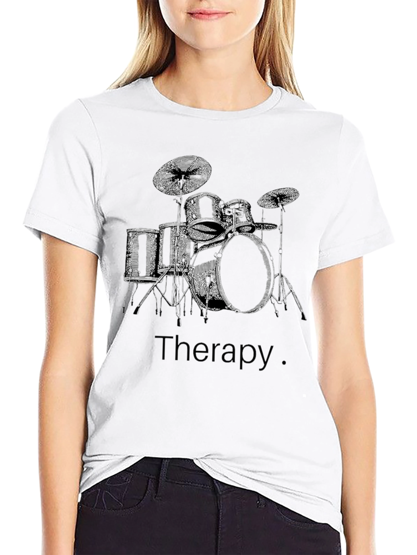 Drum Set Therapy T-Shirt - Musician Tee
