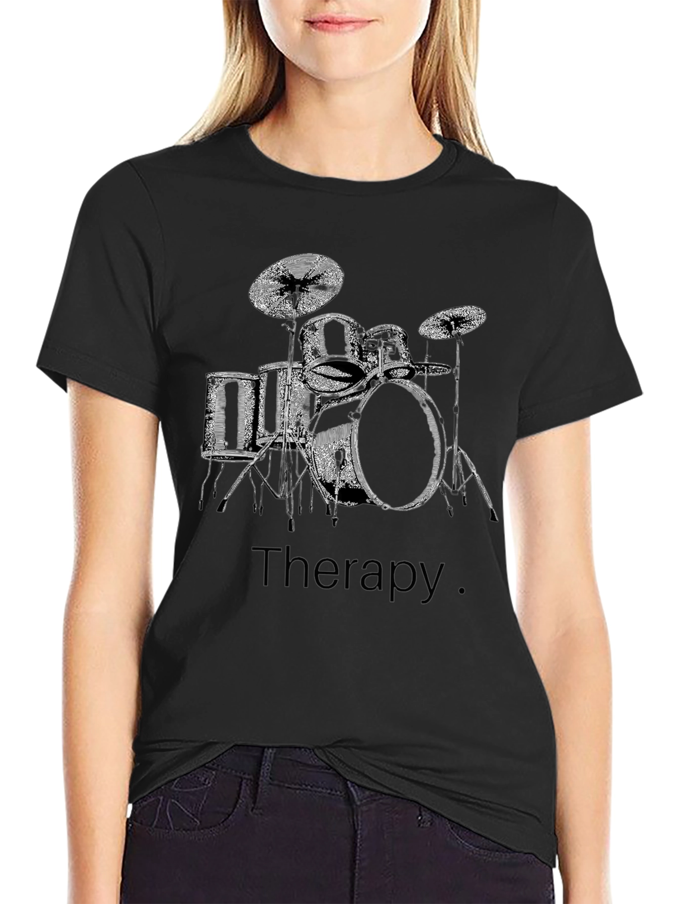 Drum Set Therapy T-Shirt - Musician Tee