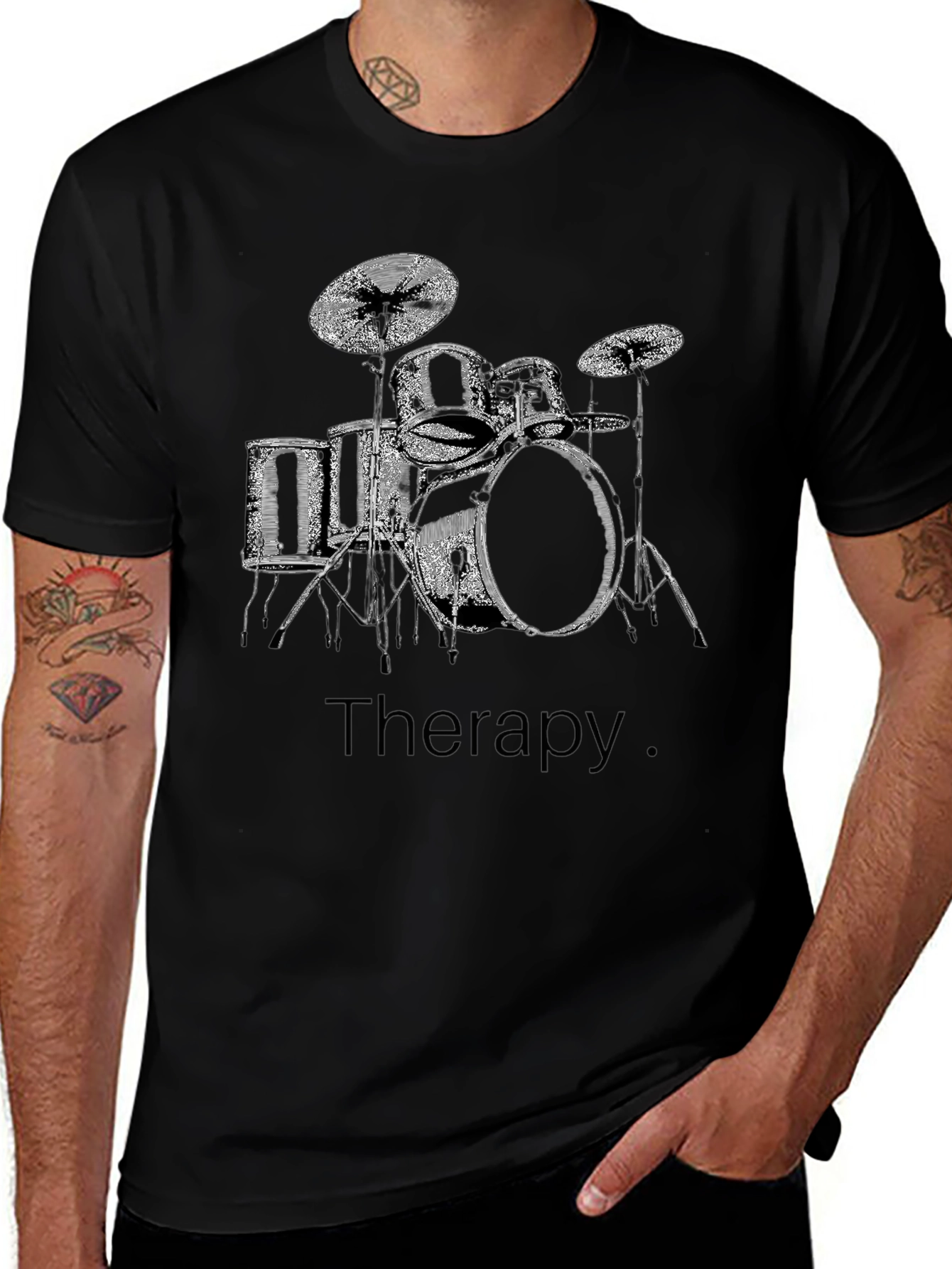 Drum Set Therapy T-Shirt - Musician Tee